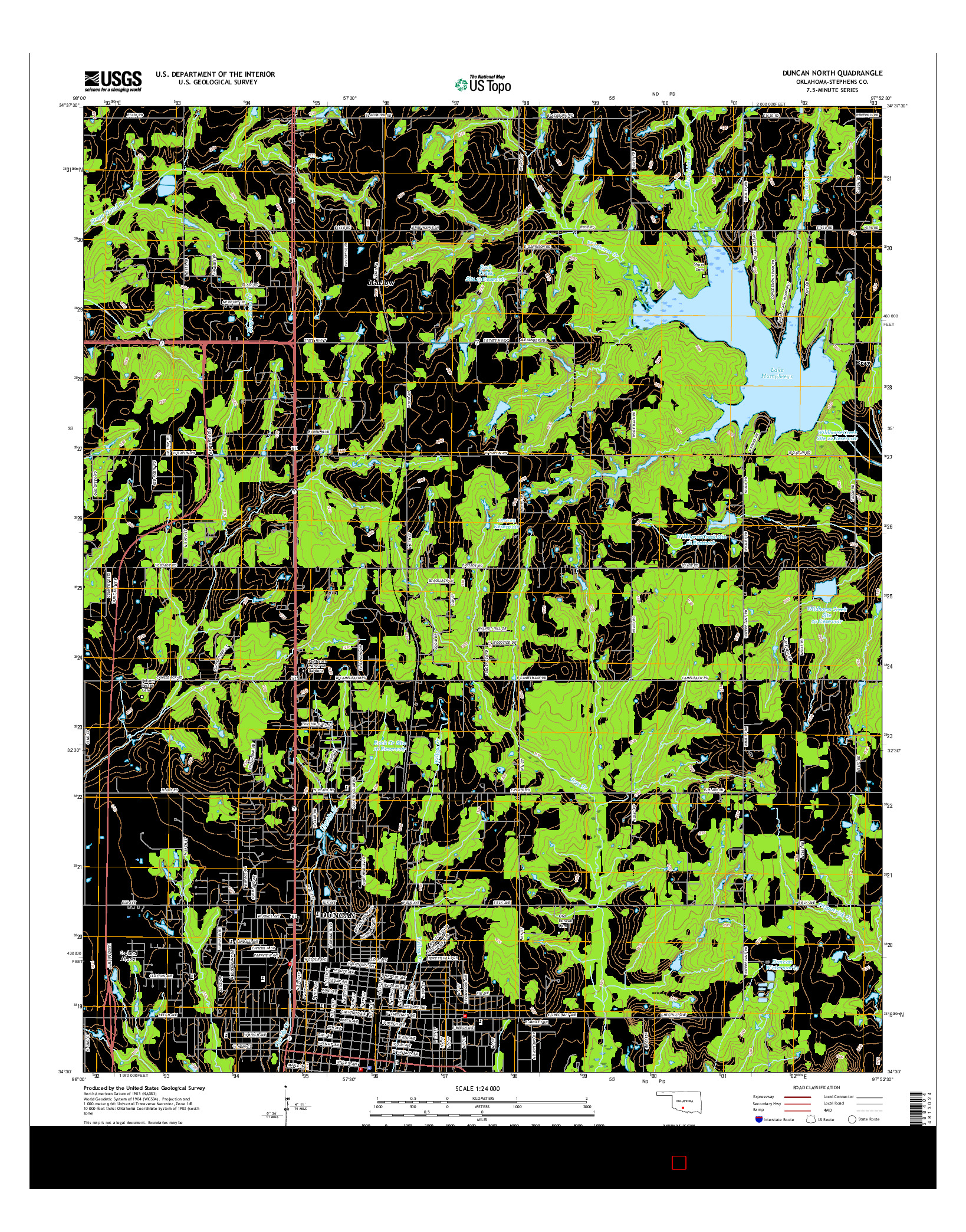 USGS US TOPO 7.5-MINUTE MAP FOR DUNCAN NORTH, OK 2016