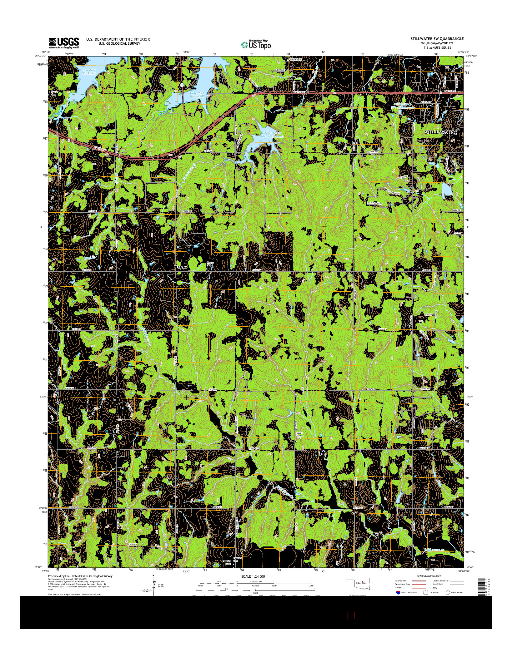 USGS US TOPO 7.5-MINUTE MAP FOR STILLWATER SW, OK 2016