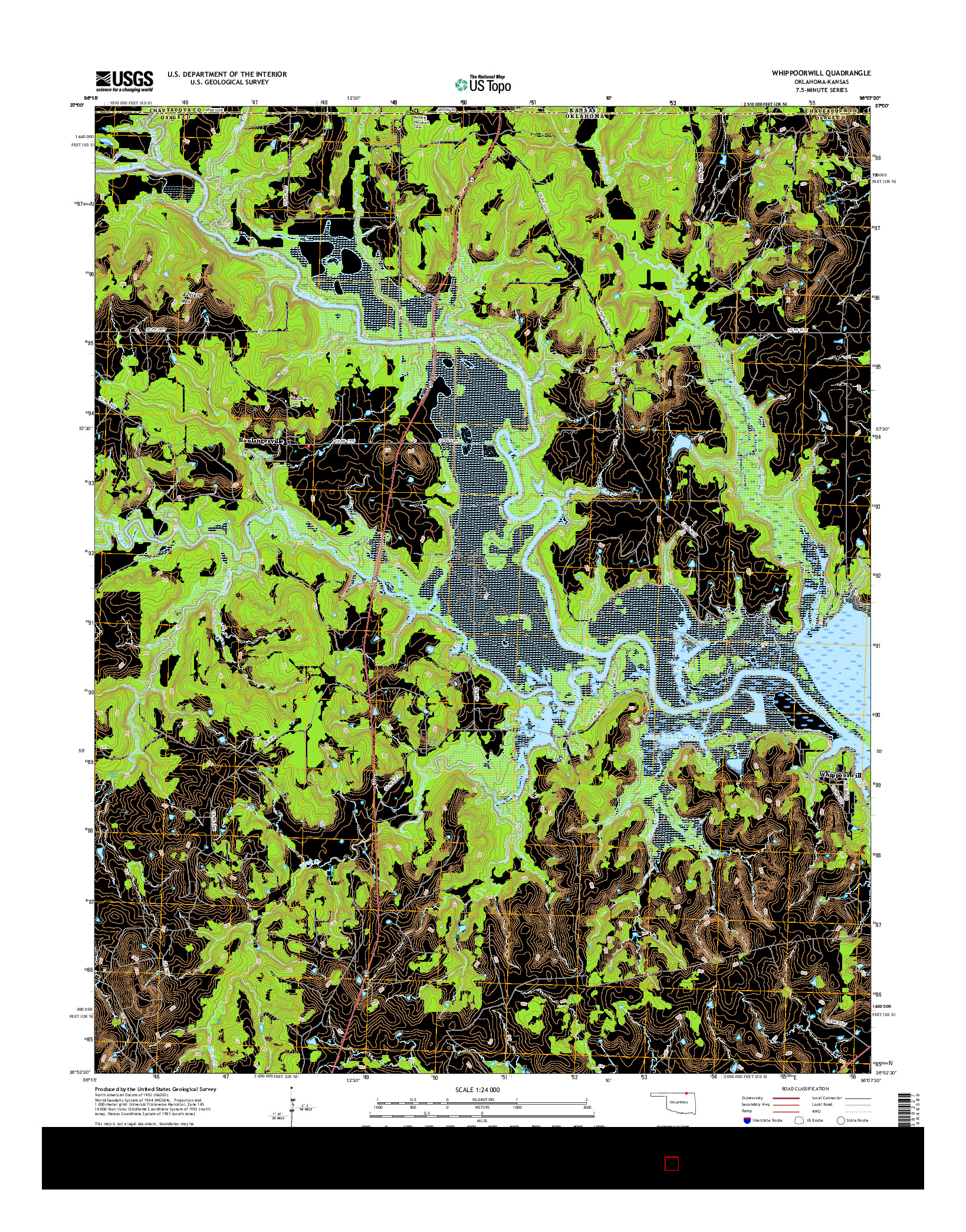 USGS US TOPO 7.5-MINUTE MAP FOR WHIPPOORWILL, OK-KS 2016