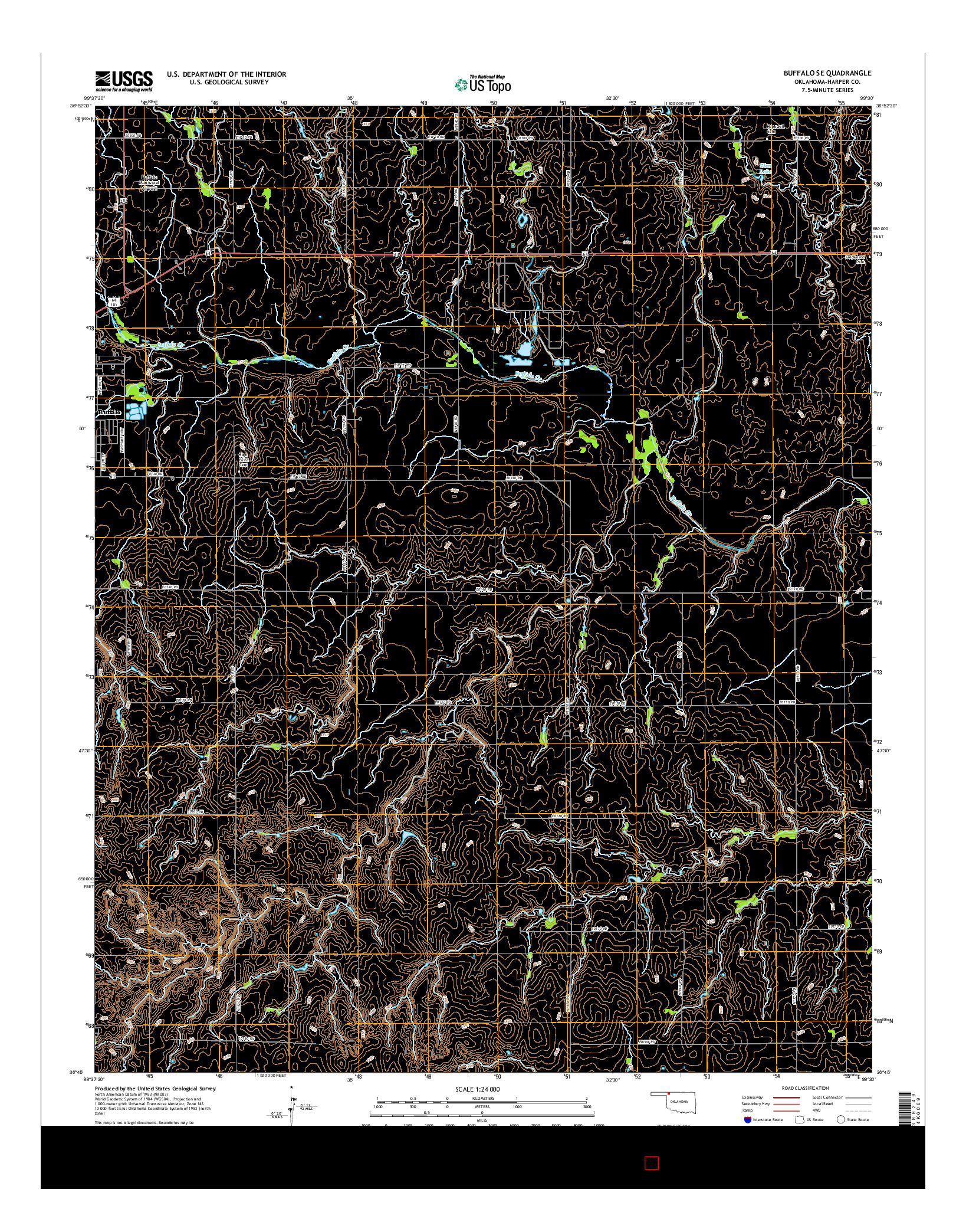 USGS US TOPO 7.5-MINUTE MAP FOR BUFFALO SE, OK 2016