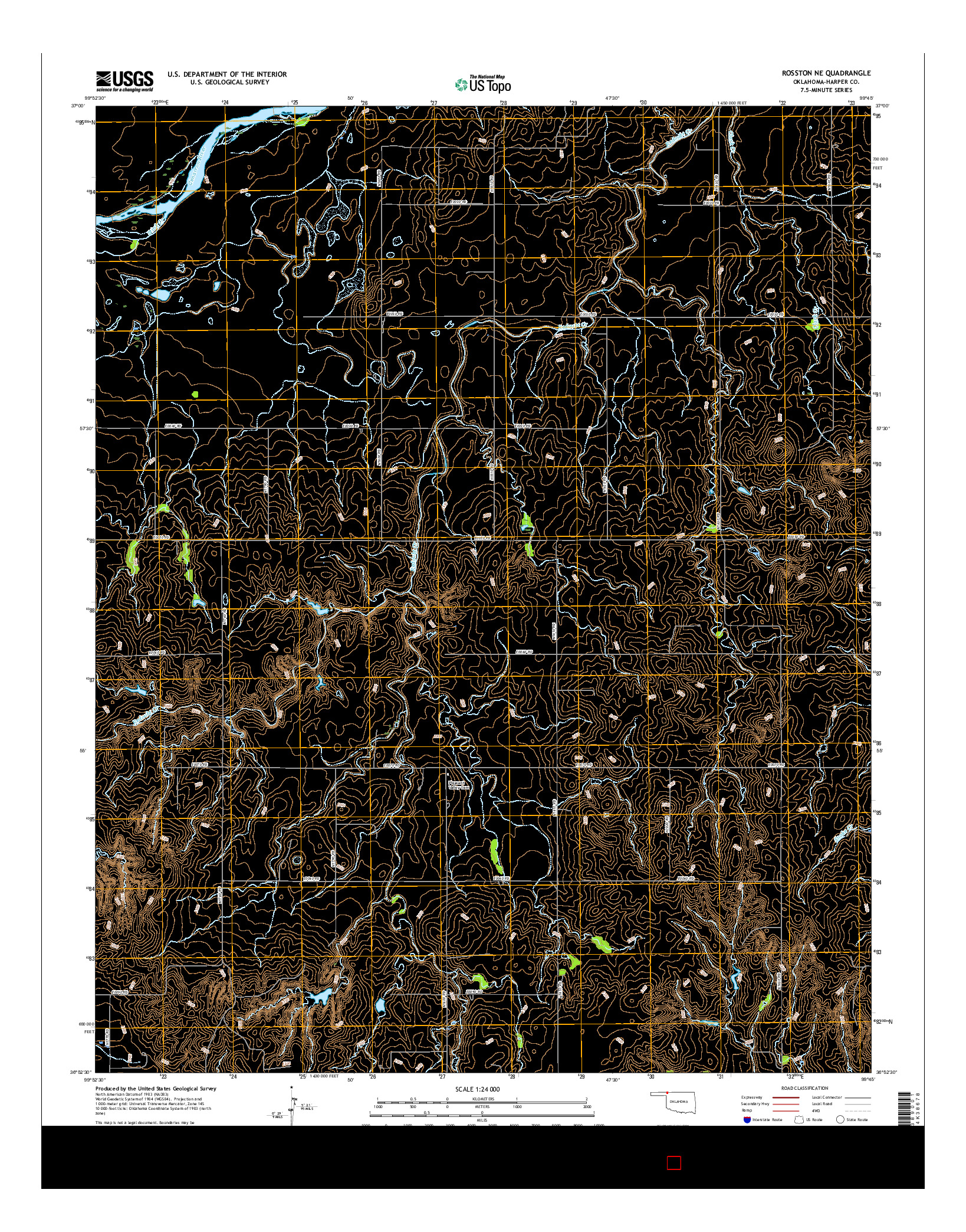 USGS US TOPO 7.5-MINUTE MAP FOR ROSSTON NE, OK 2016