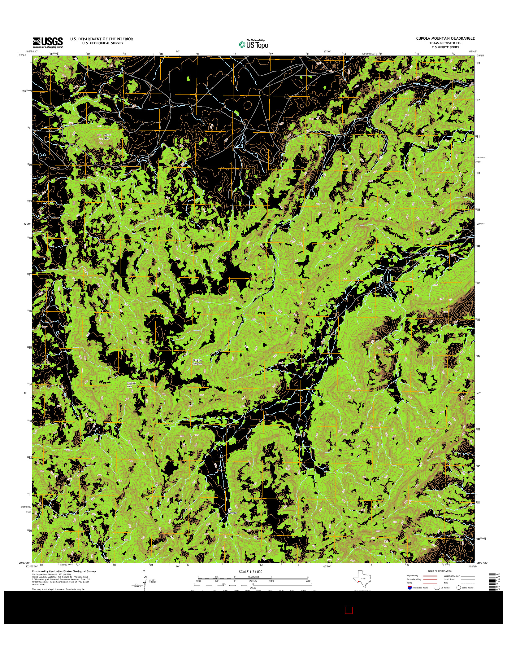 USGS US TOPO 7.5-MINUTE MAP FOR CUPOLA MOUNTAIN, TX 2016