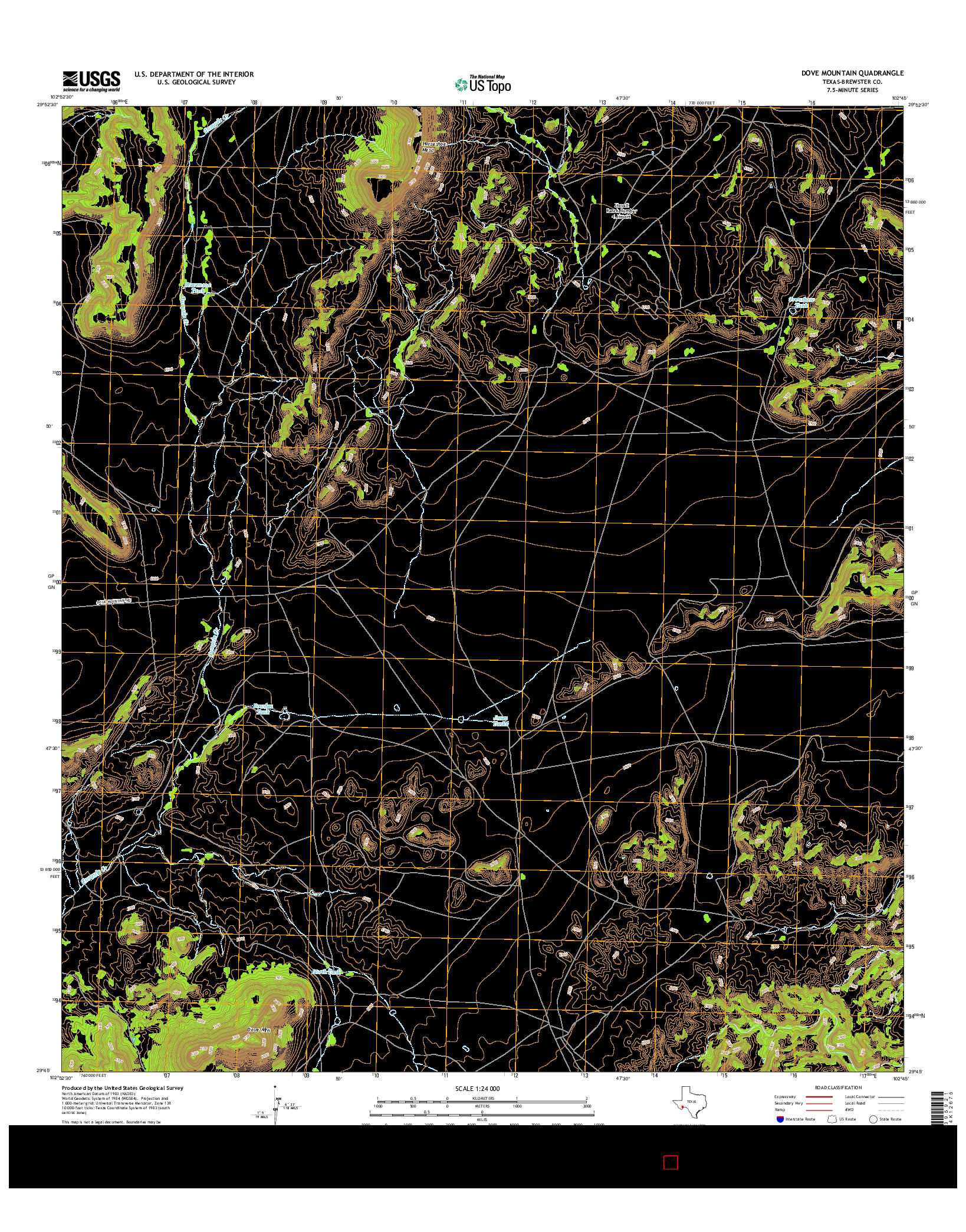 USGS US TOPO 7.5-MINUTE MAP FOR DOVE MOUNTAIN, TX 2016