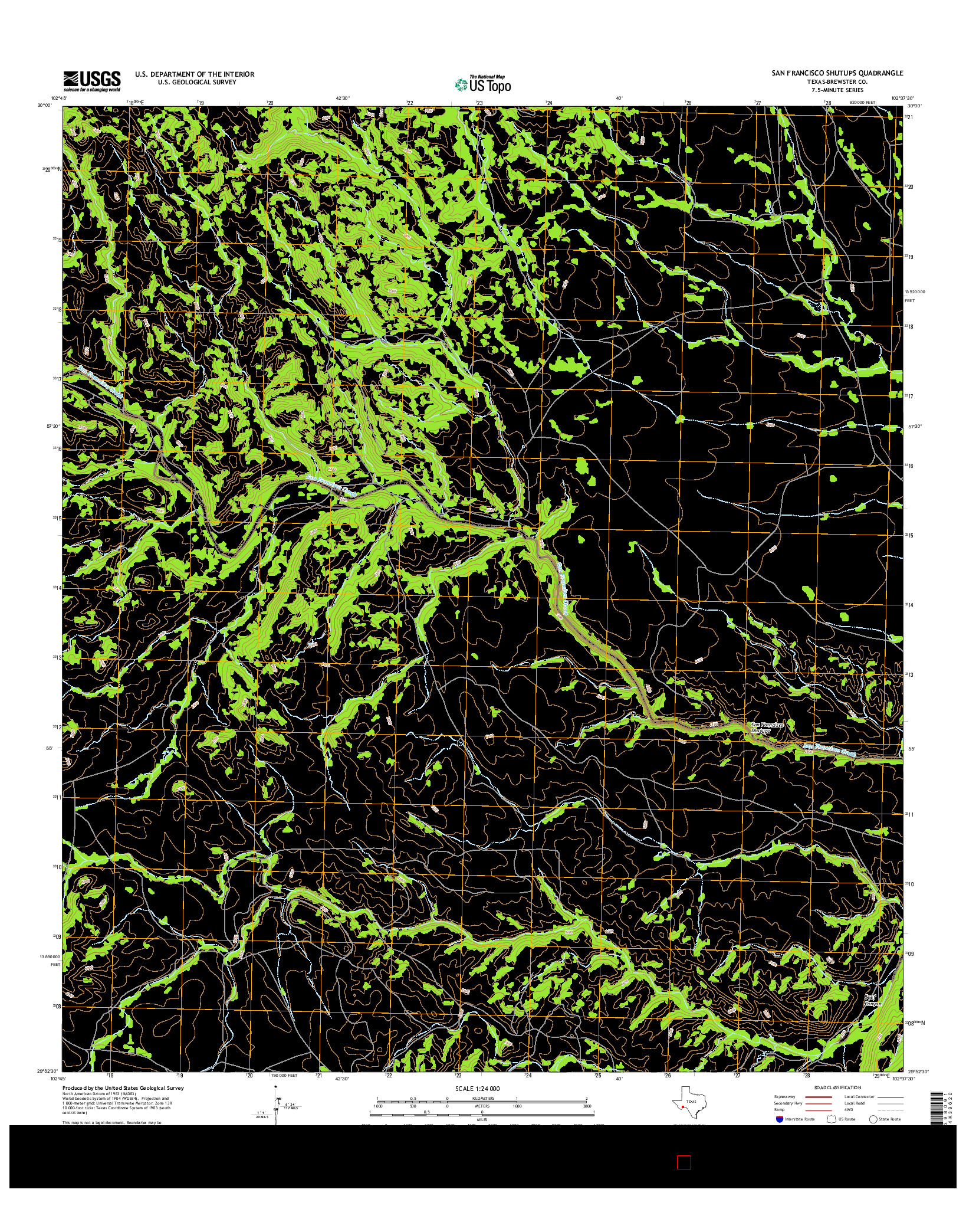 USGS US TOPO 7.5-MINUTE MAP FOR SAN FRANCISCO SHUTUPS, TX 2016