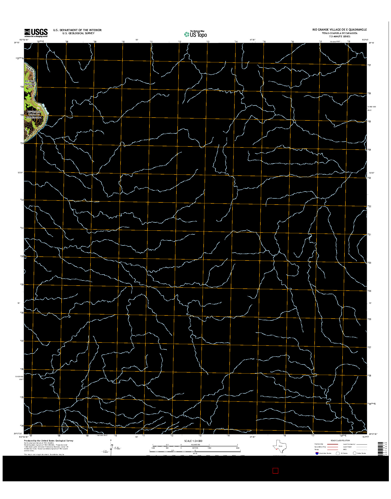 USGS US TOPO 7.5-MINUTE MAP FOR RIO GRANDE VILLAGE OE E, TX-COA 2016