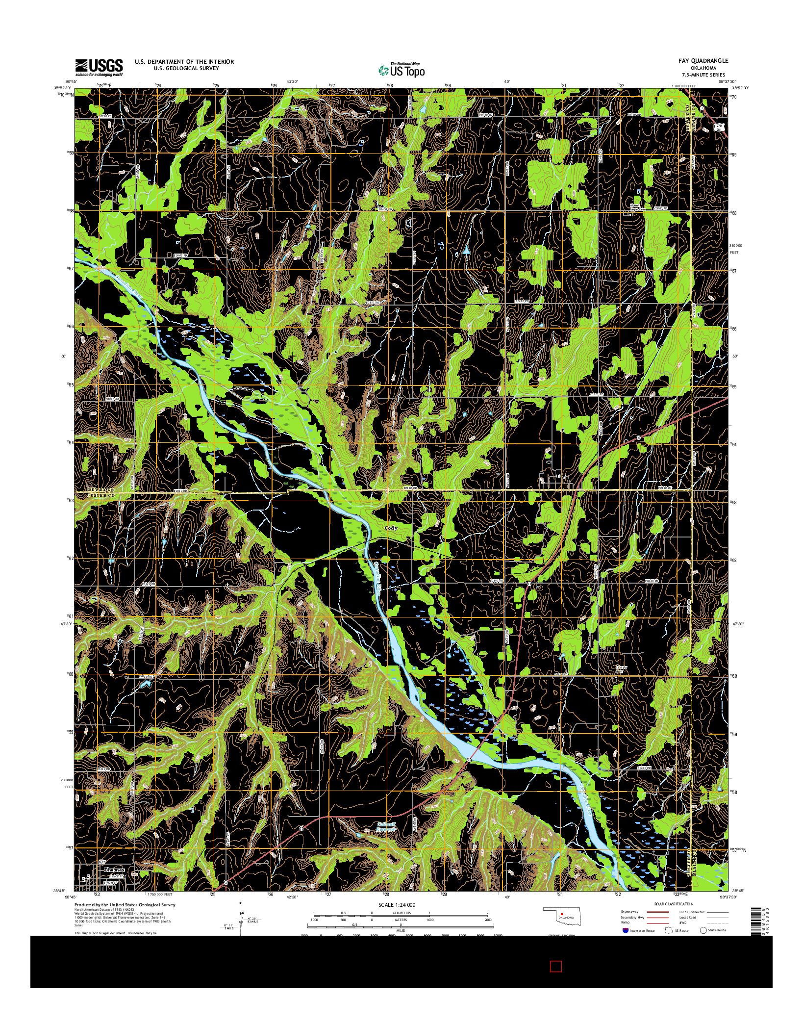 USGS US TOPO 7.5-MINUTE MAP FOR FAY, OK 2016