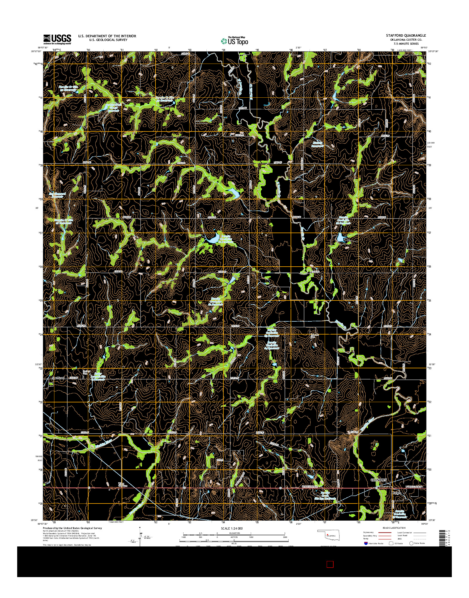 USGS US TOPO 7.5-MINUTE MAP FOR STAFFORD, OK 2016