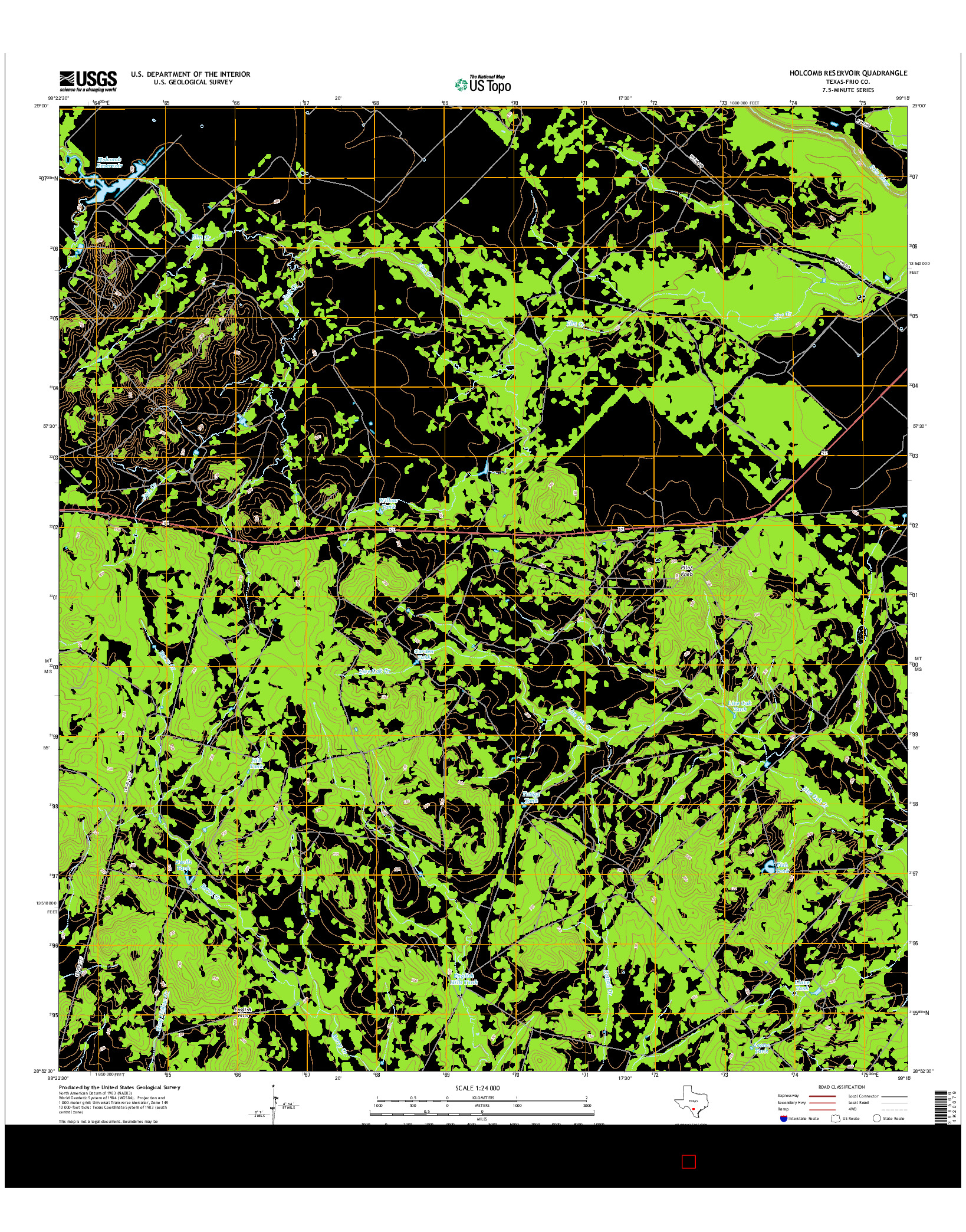 USGS US TOPO 7.5-MINUTE MAP FOR HOLCOMB RESERVOIR, TX 2016