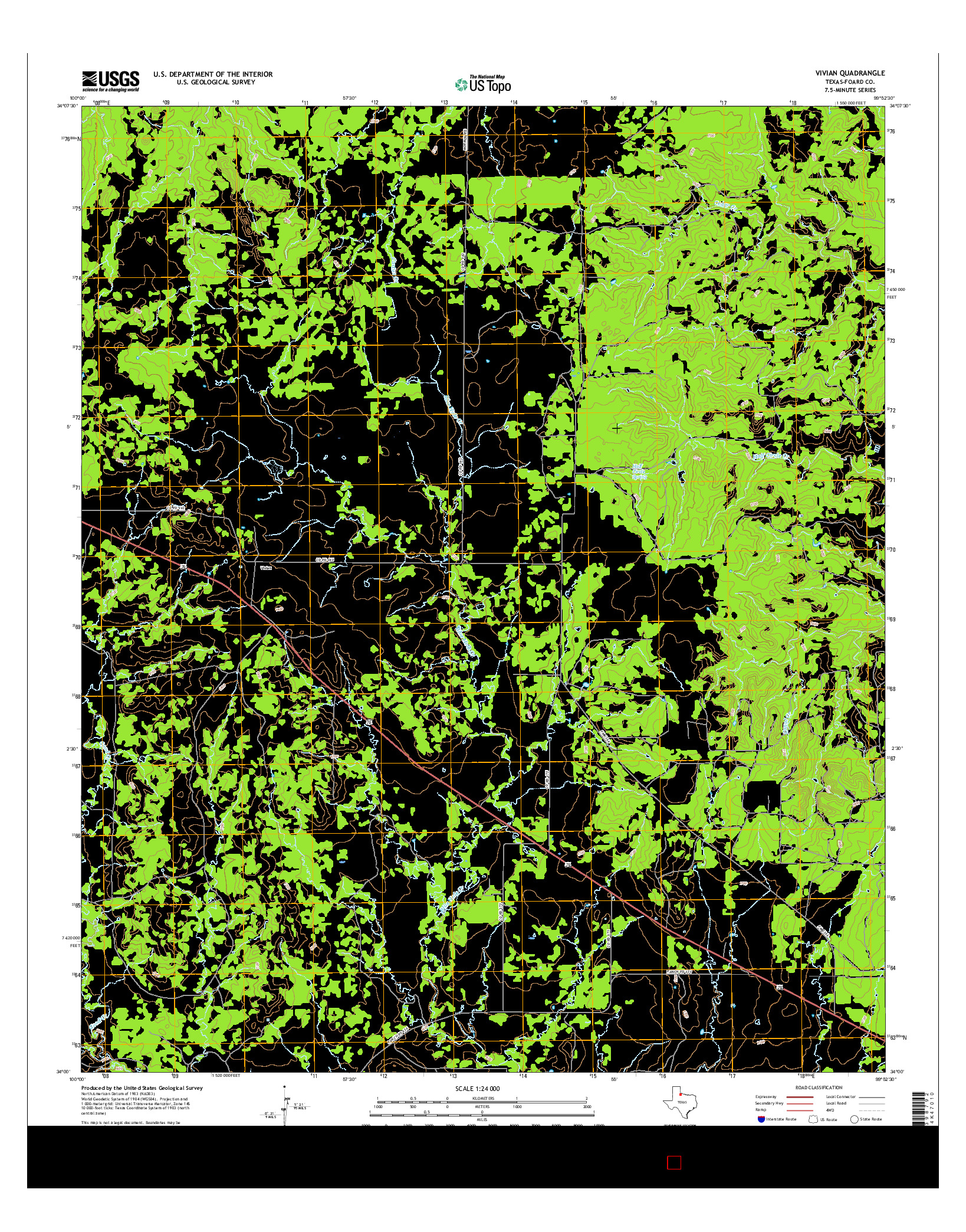 USGS US TOPO 7.5-MINUTE MAP FOR VIVIAN, TX 2016