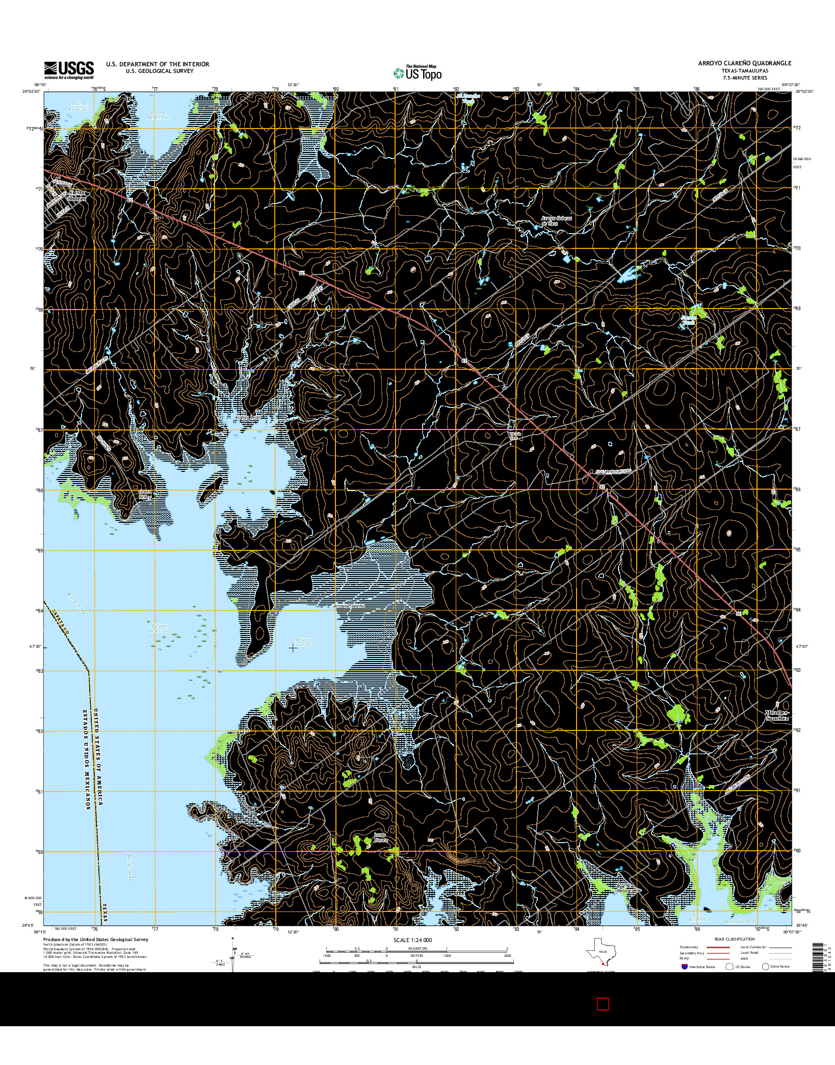 USGS US TOPO 7.5-MINUTE MAP FOR ARROYO CLAREñO, TX-TAM 2016