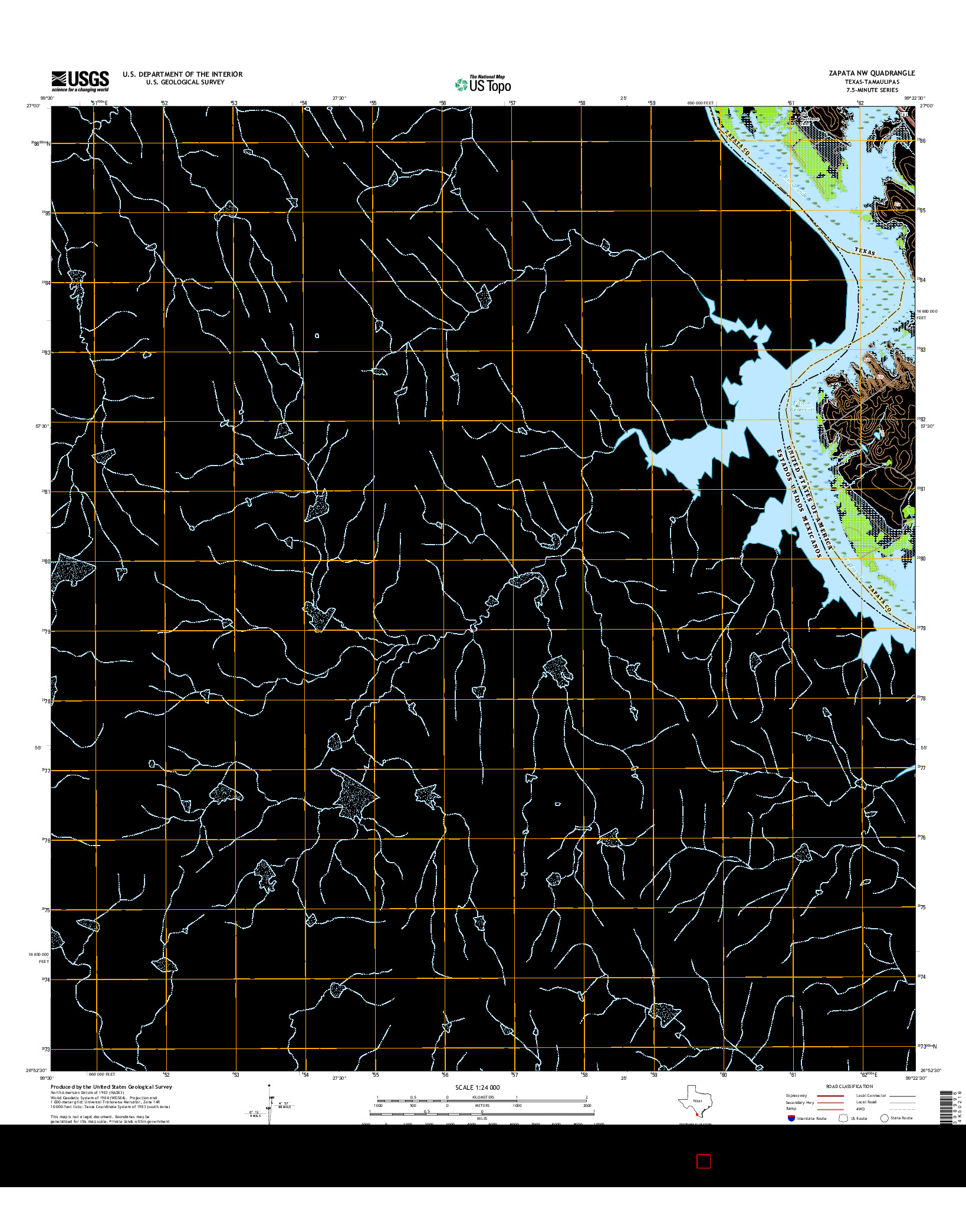 USGS US TOPO 7.5-MINUTE MAP FOR ZAPATA NW, TX-TAM 2016