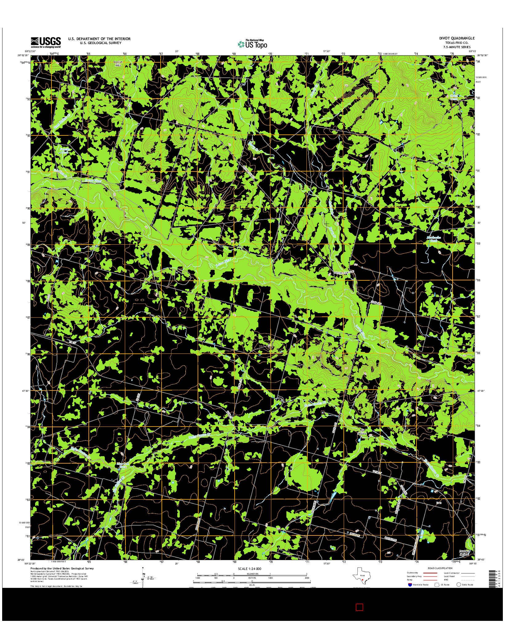 USGS US TOPO 7.5-MINUTE MAP FOR DIVOT, TX 2016