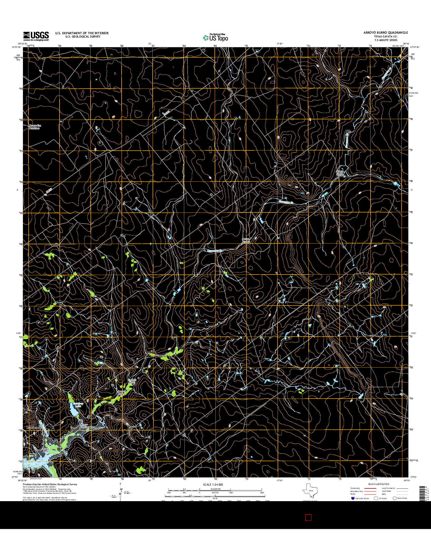 USGS US TOPO 7.5-MINUTE MAP FOR ARROYO BURRO, TX 2016