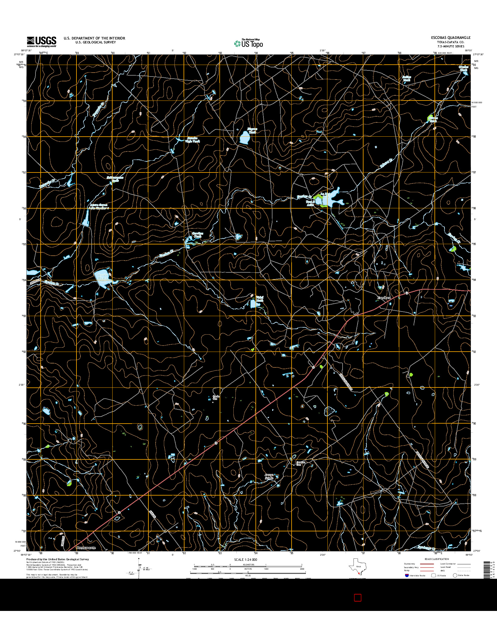 USGS US TOPO 7.5-MINUTE MAP FOR ESCOBAS, TX 2016