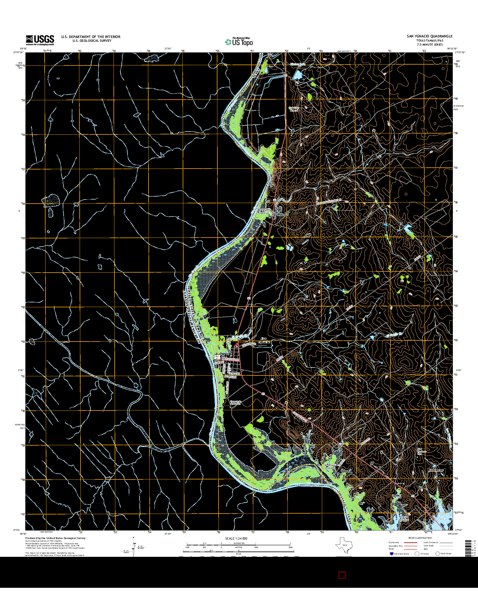 USGS US TOPO 7.5-MINUTE MAP FOR SAN YGNACIO, TX-TAM 2016