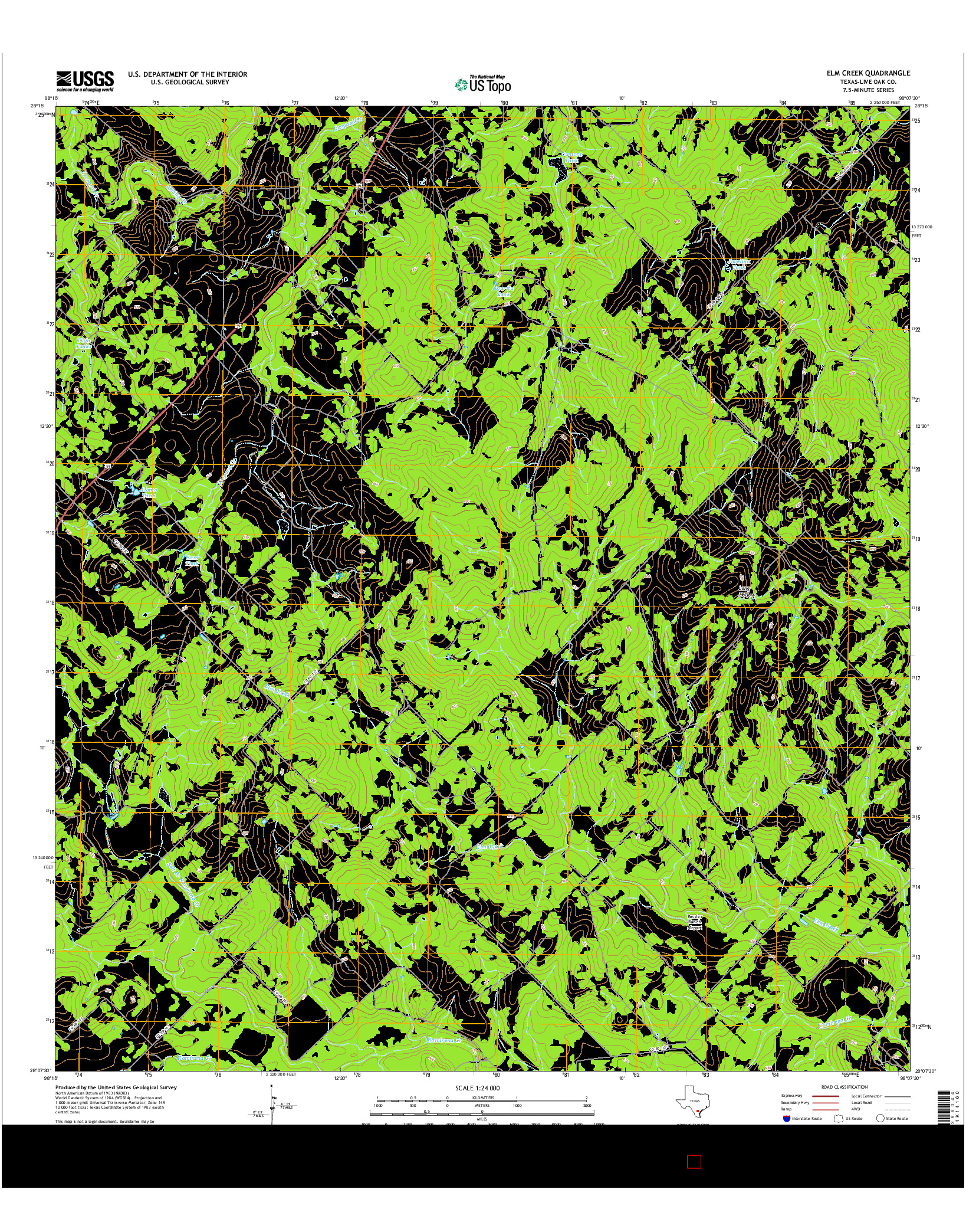 USGS US TOPO 7.5-MINUTE MAP FOR ELM CREEK, TX 2016