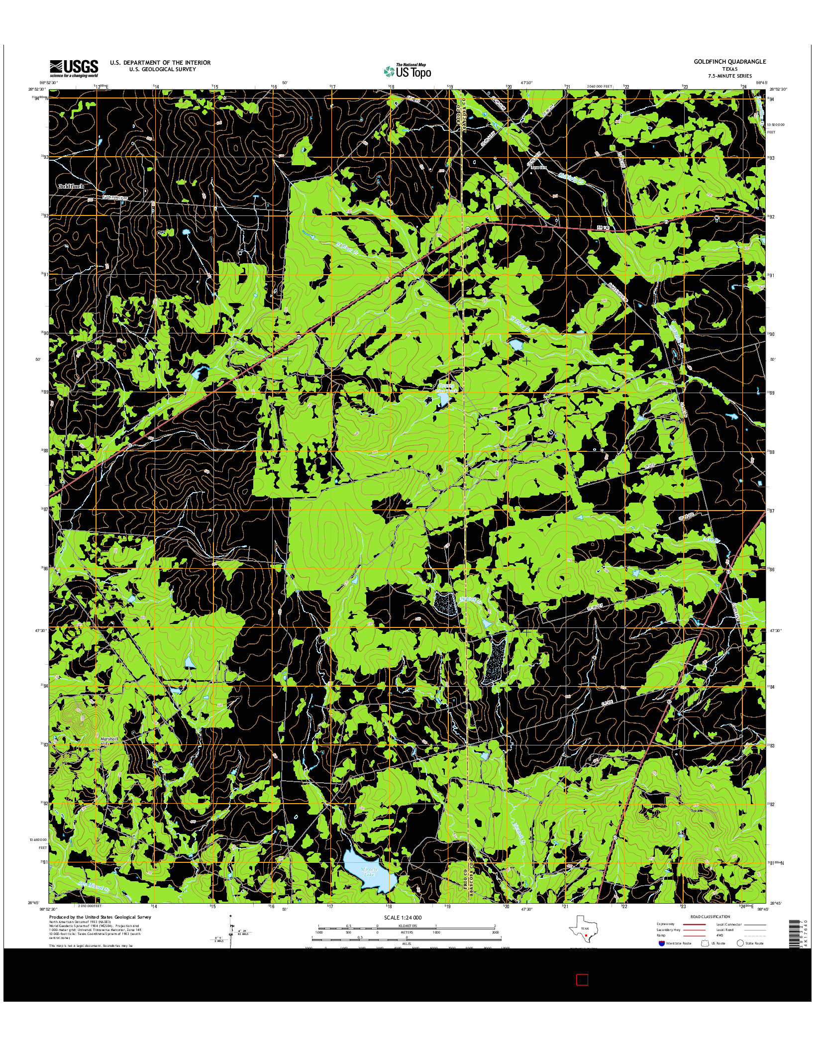 USGS US TOPO 7.5-MINUTE MAP FOR GOLDFINCH, TX 2016