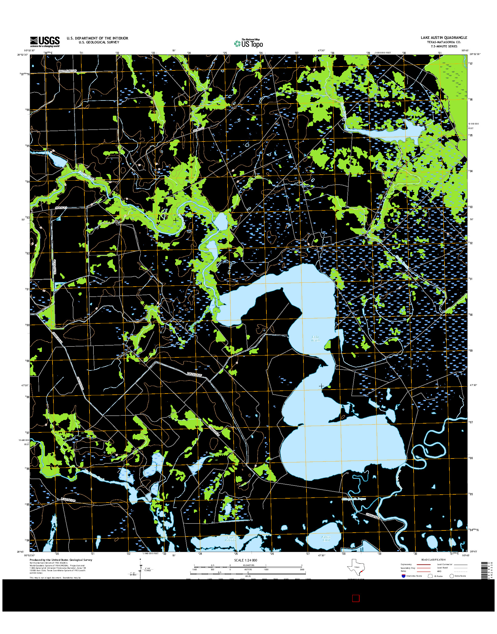 USGS US TOPO 7.5-MINUTE MAP FOR LAKE AUSTIN, TX 2016