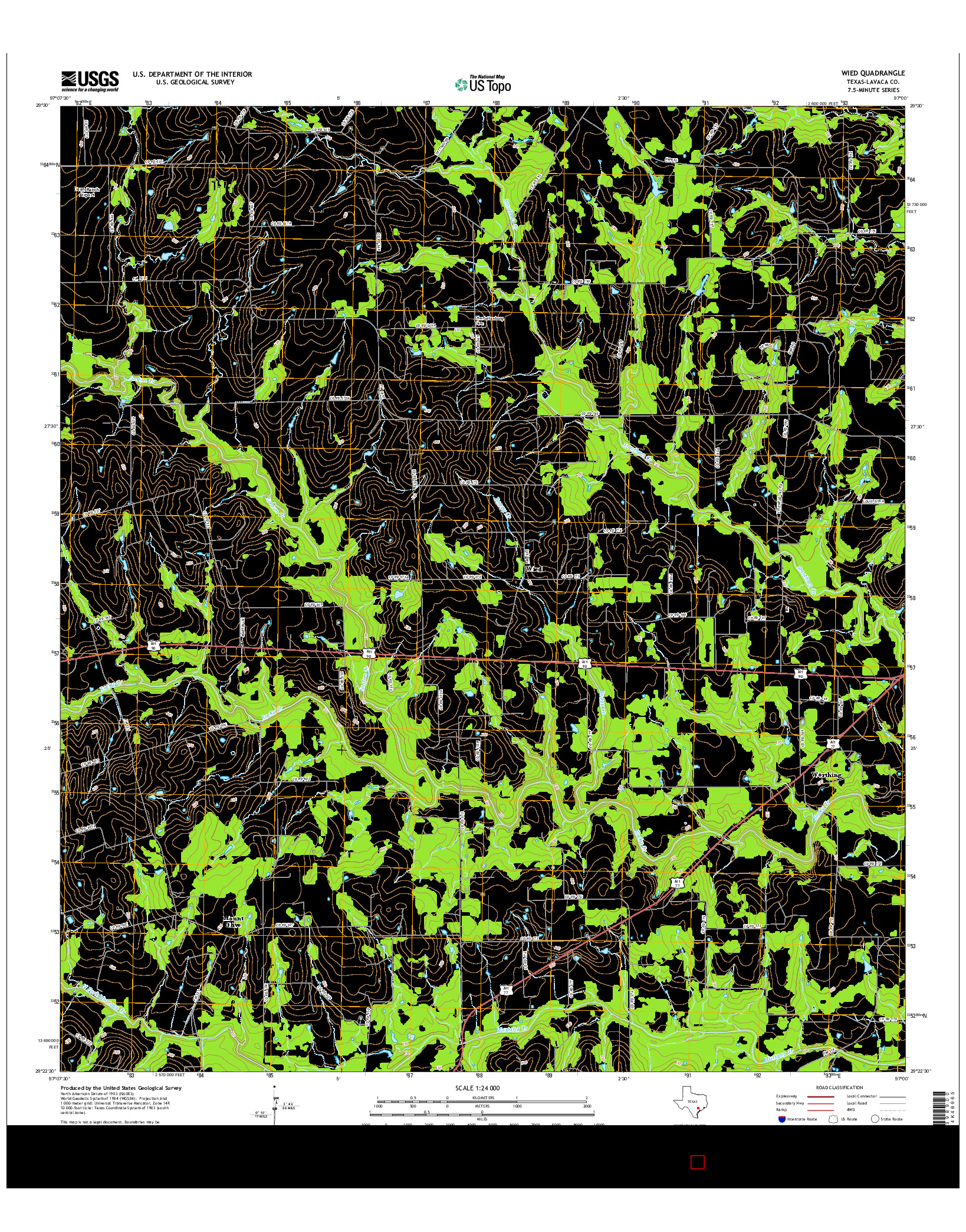 USGS US TOPO 7.5-MINUTE MAP FOR WIED, TX 2016