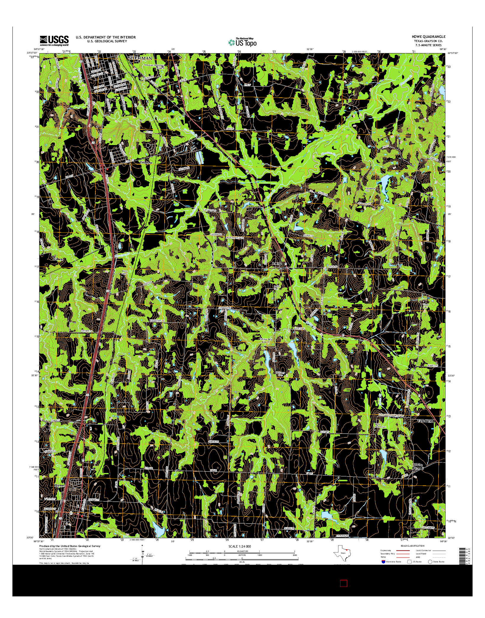 USGS US TOPO 7.5-MINUTE MAP FOR HOWE, TX 2016