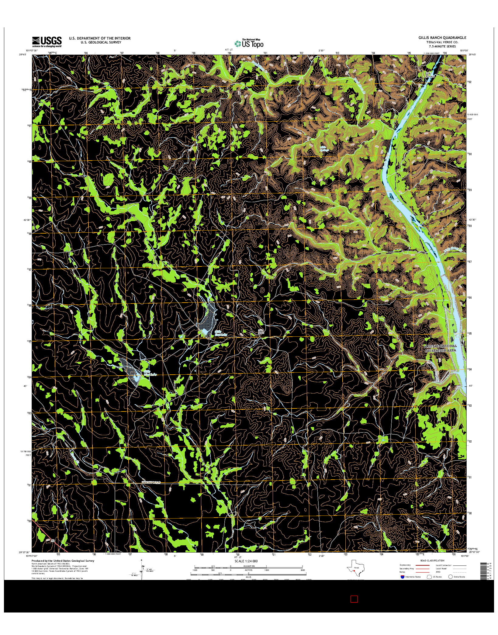 USGS US TOPO 7.5-MINUTE MAP FOR GILLIS RANCH, TX 2016