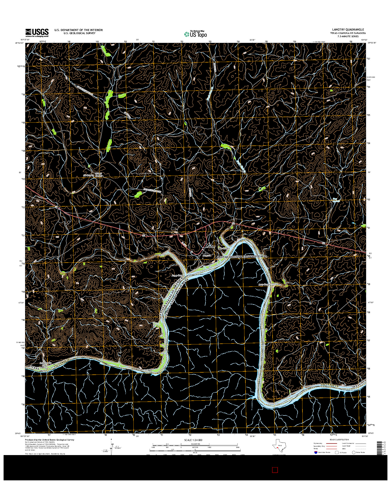 USGS US TOPO 7.5-MINUTE MAP FOR LANGTRY, TX-COA 2016