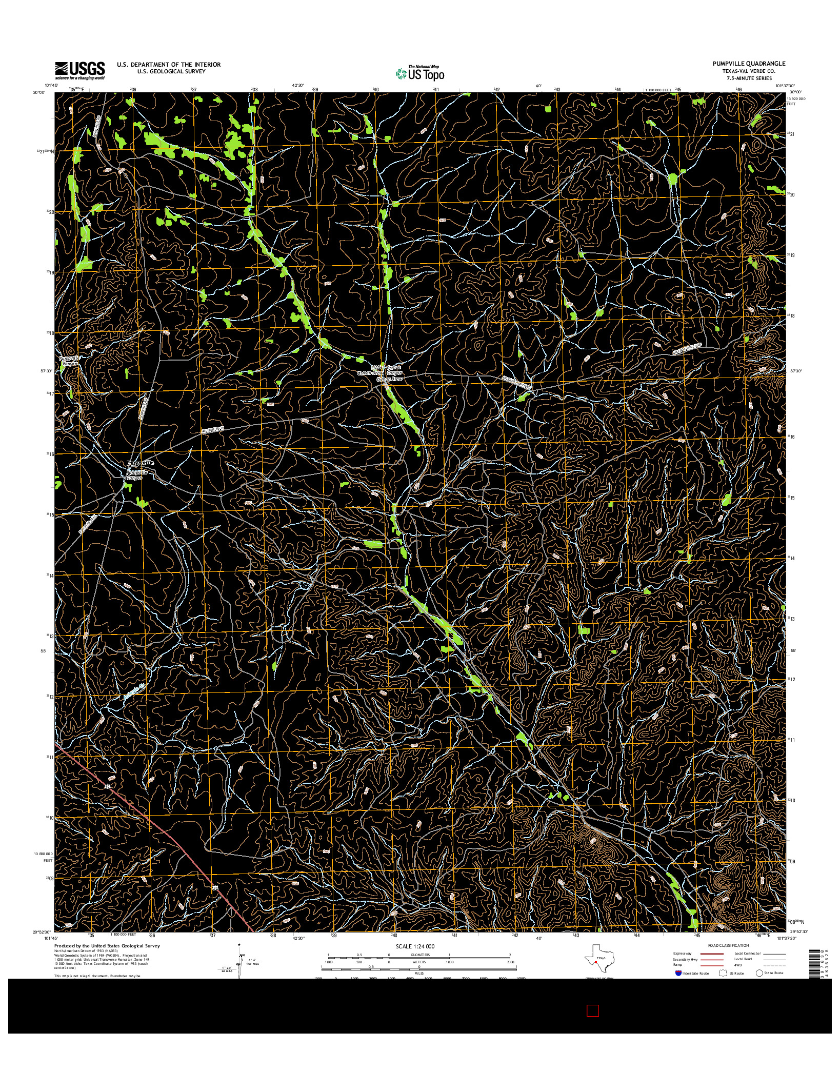 USGS US TOPO 7.5-MINUTE MAP FOR PUMPVILLE, TX 2016