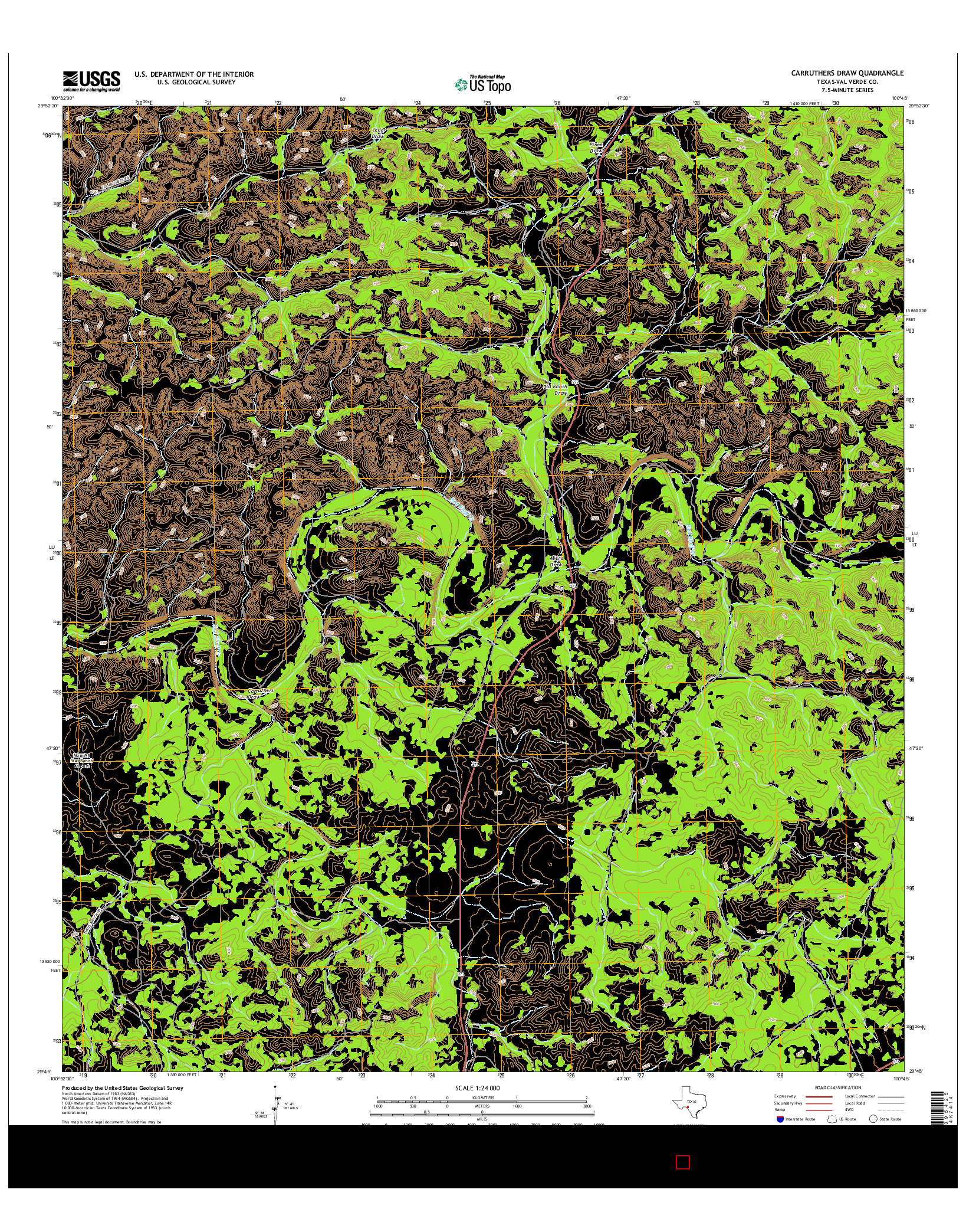 USGS US TOPO 7.5-MINUTE MAP FOR CARRUTHERS DRAW, TX 2016