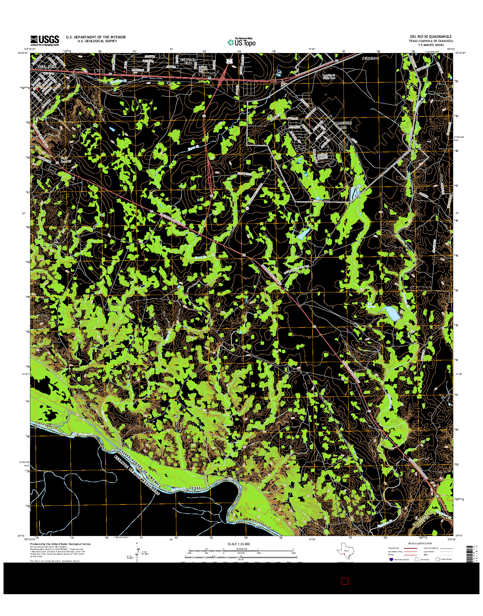 USGS US TOPO 7.5-MINUTE MAP FOR DEL RIO SE, TX-COA 2016