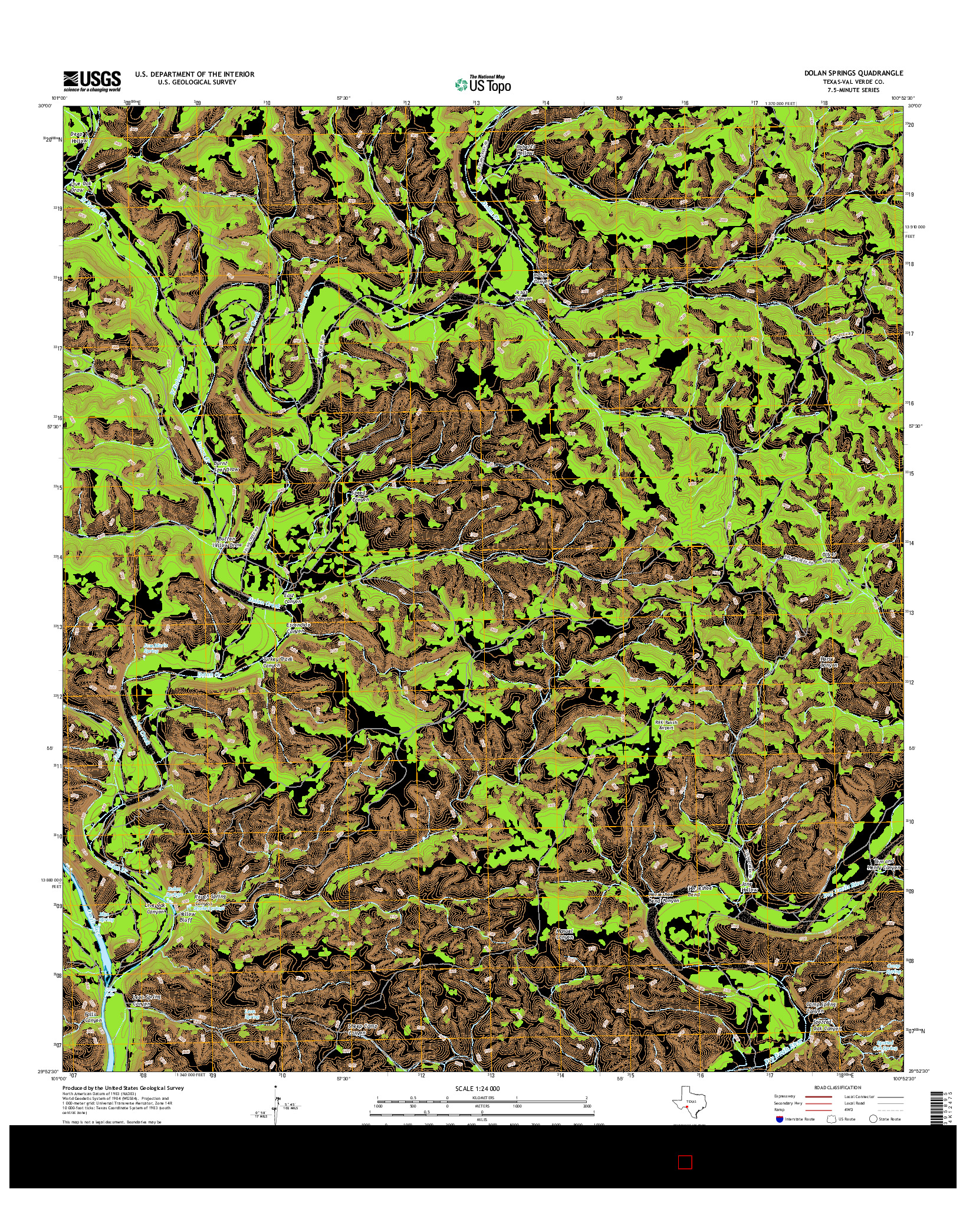 USGS US TOPO 7.5-MINUTE MAP FOR DOLAN SPRINGS, TX 2016