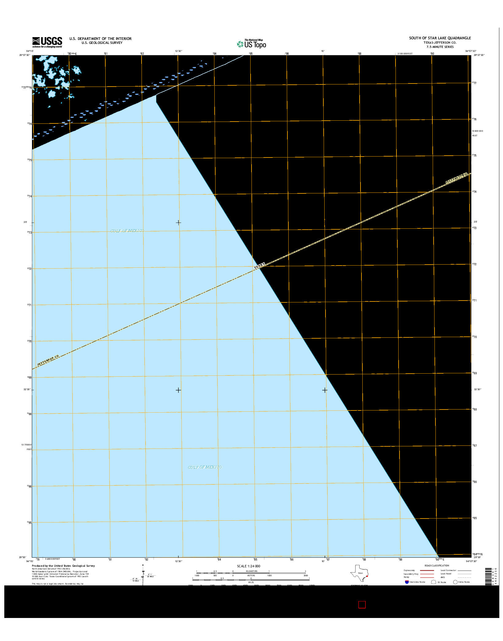 USGS US TOPO 7.5-MINUTE MAP FOR SOUTH OF STAR LAKE, TX 2016