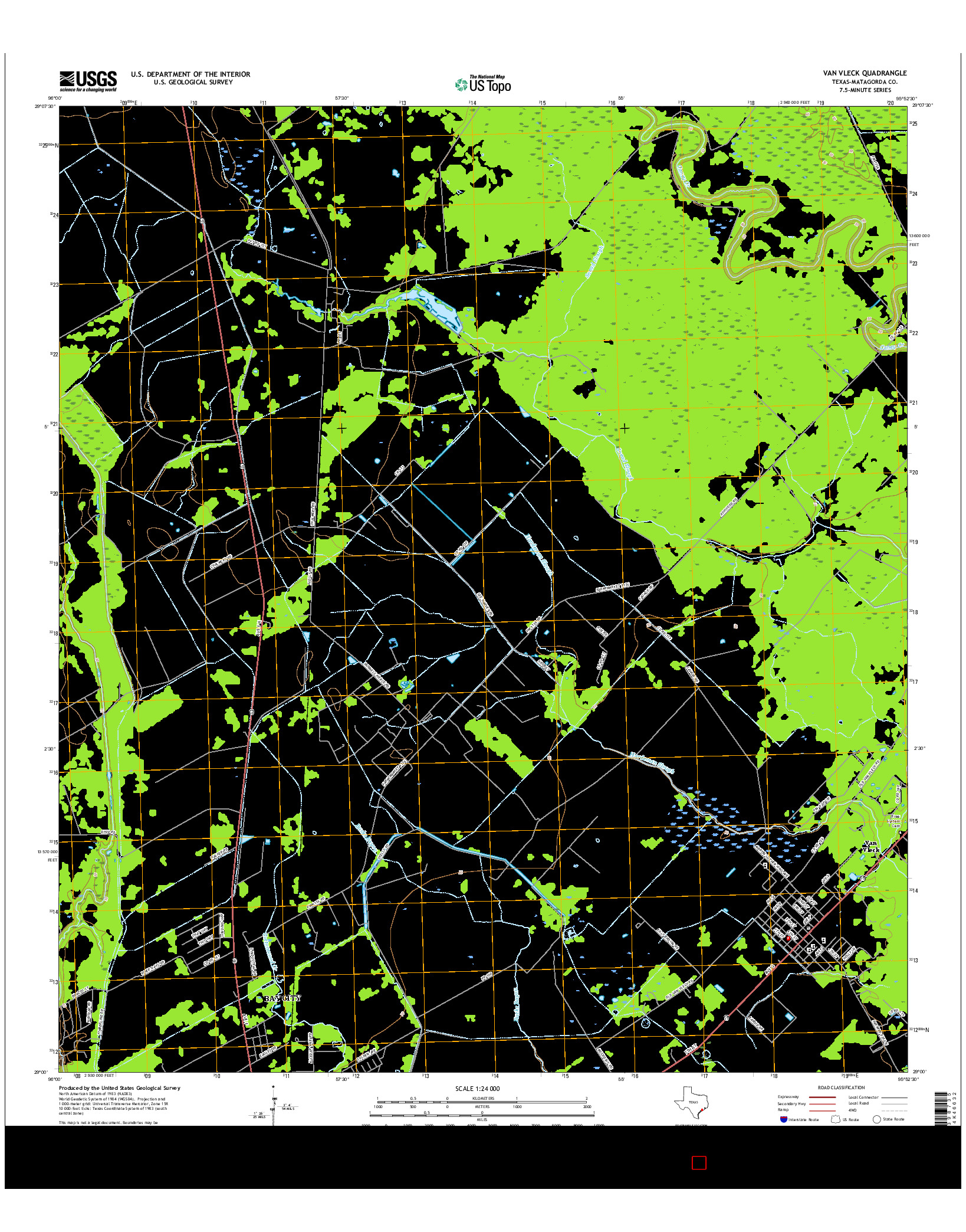 USGS US TOPO 7.5-MINUTE MAP FOR VAN VLECK, TX 2016