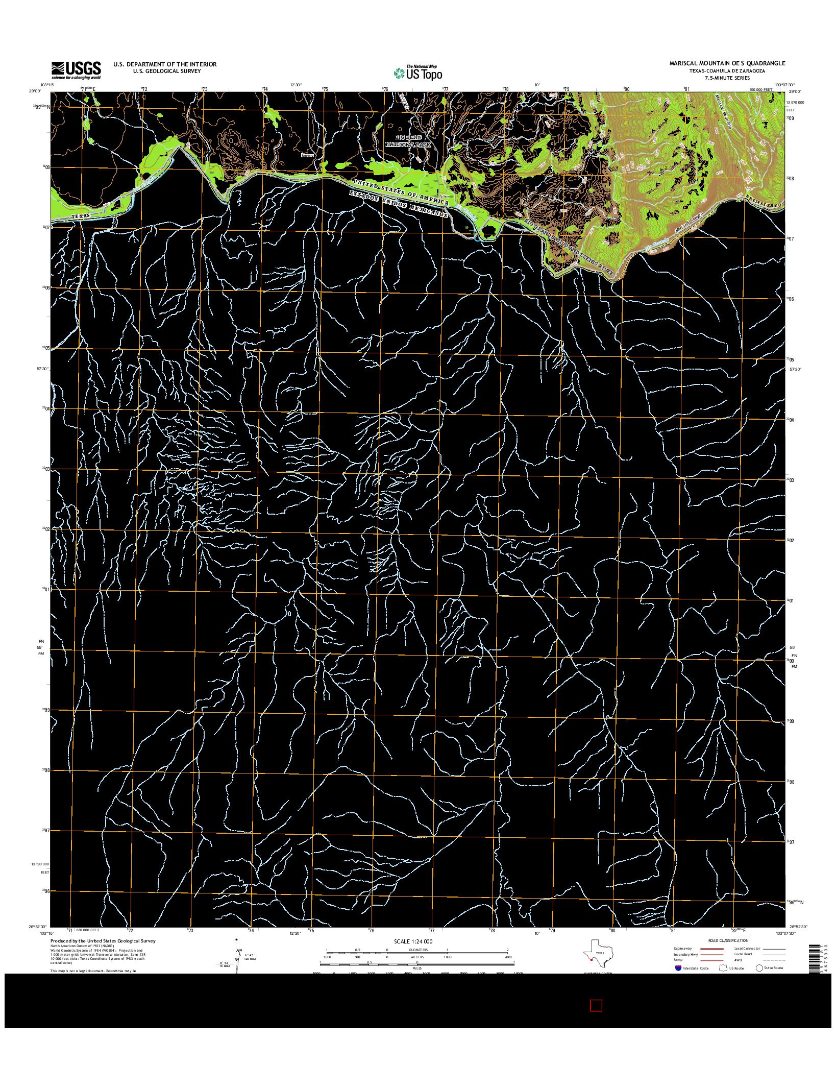 USGS US TOPO 7.5-MINUTE MAP FOR MARISCAL MOUNTAIN OE S, TX-COA 2016