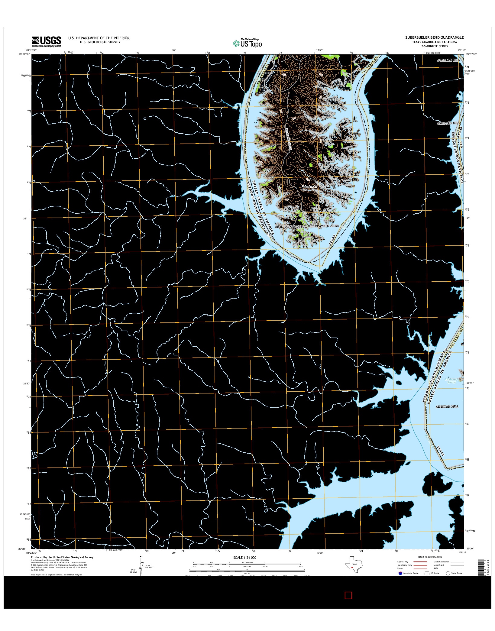 USGS US TOPO 7.5-MINUTE MAP FOR ZUBERBUELER BEND, TX-COA 2016