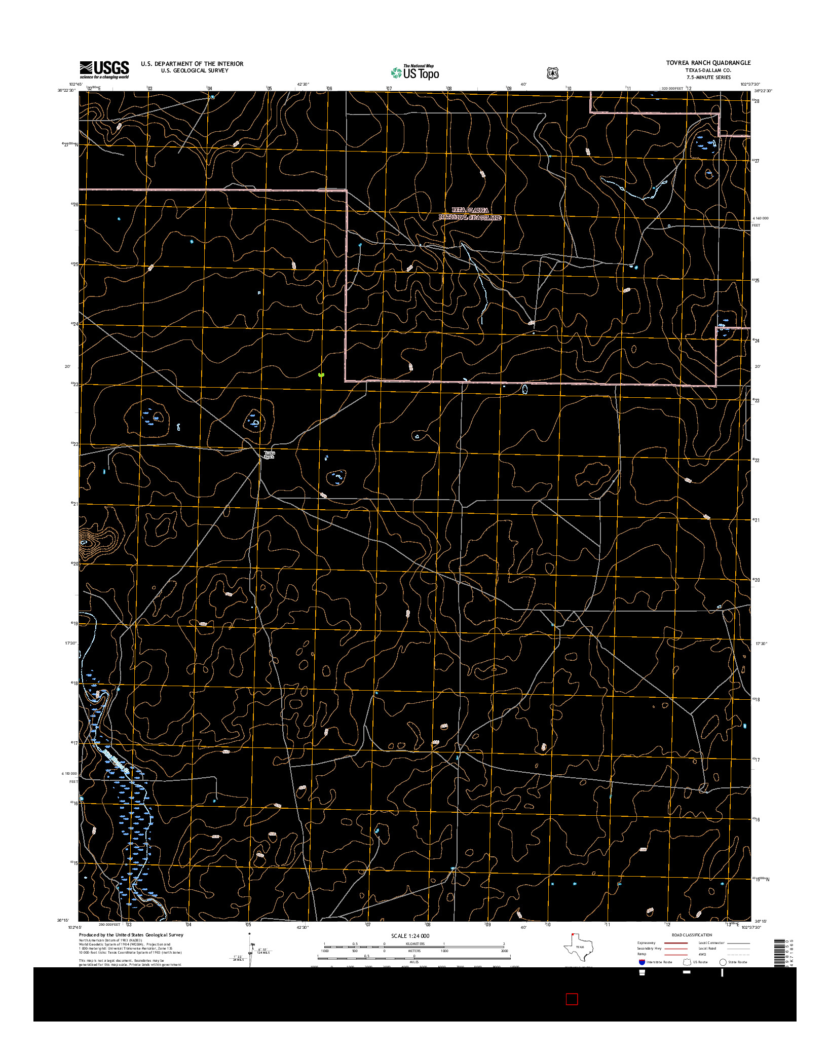 USGS US TOPO 7.5-MINUTE MAP FOR TOVREA RANCH, TX 2016