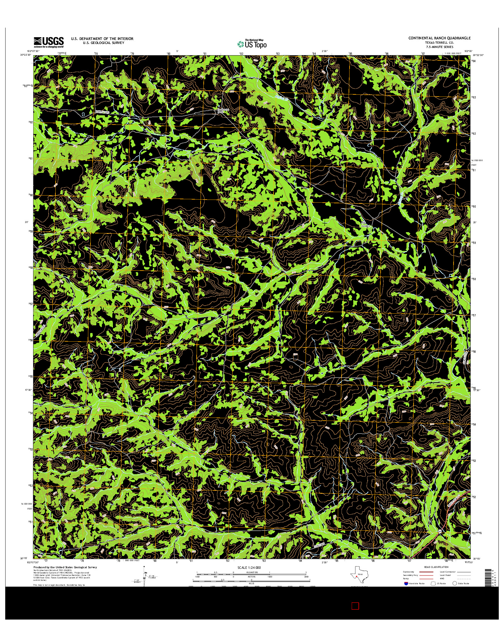 USGS US TOPO 7.5-MINUTE MAP FOR CONTINENTAL RANCH, TX 2016