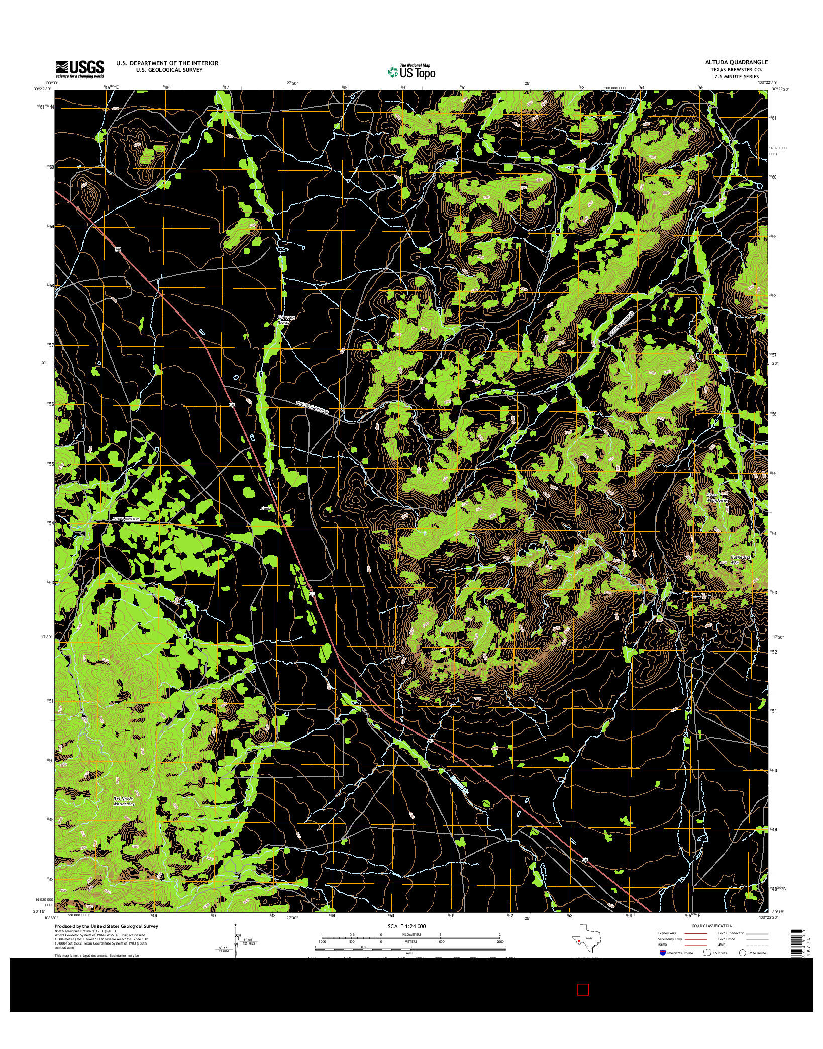 USGS US TOPO 7.5-MINUTE MAP FOR ALTUDA, TX 2016