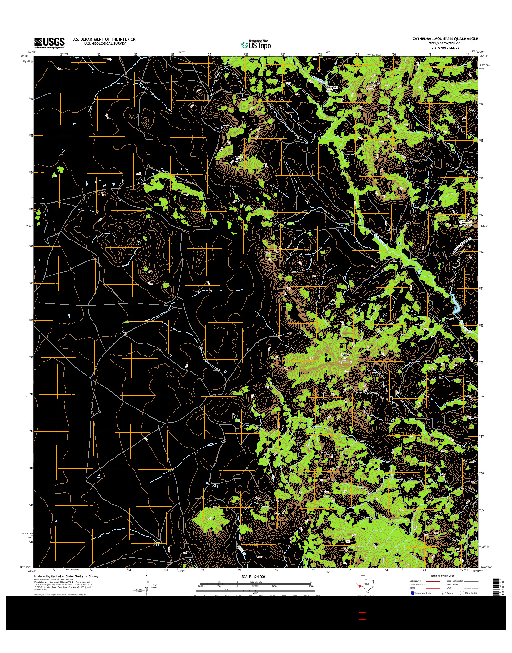 USGS US TOPO 7.5-MINUTE MAP FOR CATHEDRAL MOUNTAIN, TX 2016