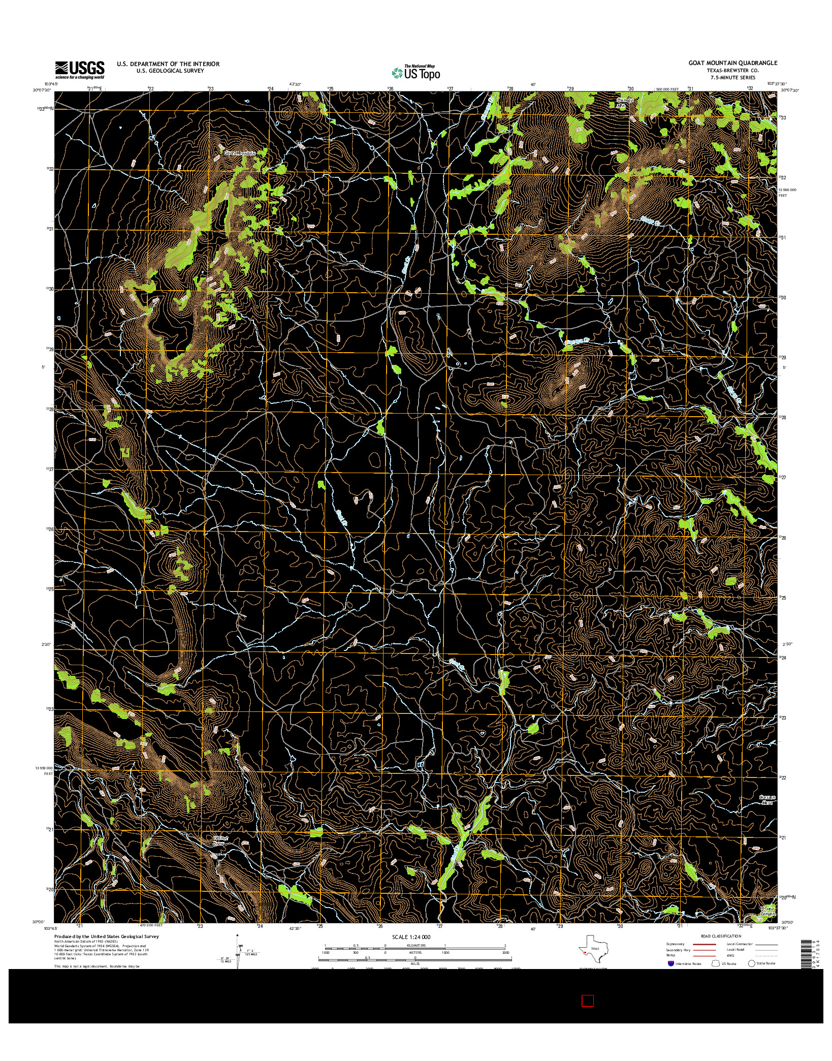 USGS US TOPO 7.5-MINUTE MAP FOR GOAT MOUNTAIN, TX 2016