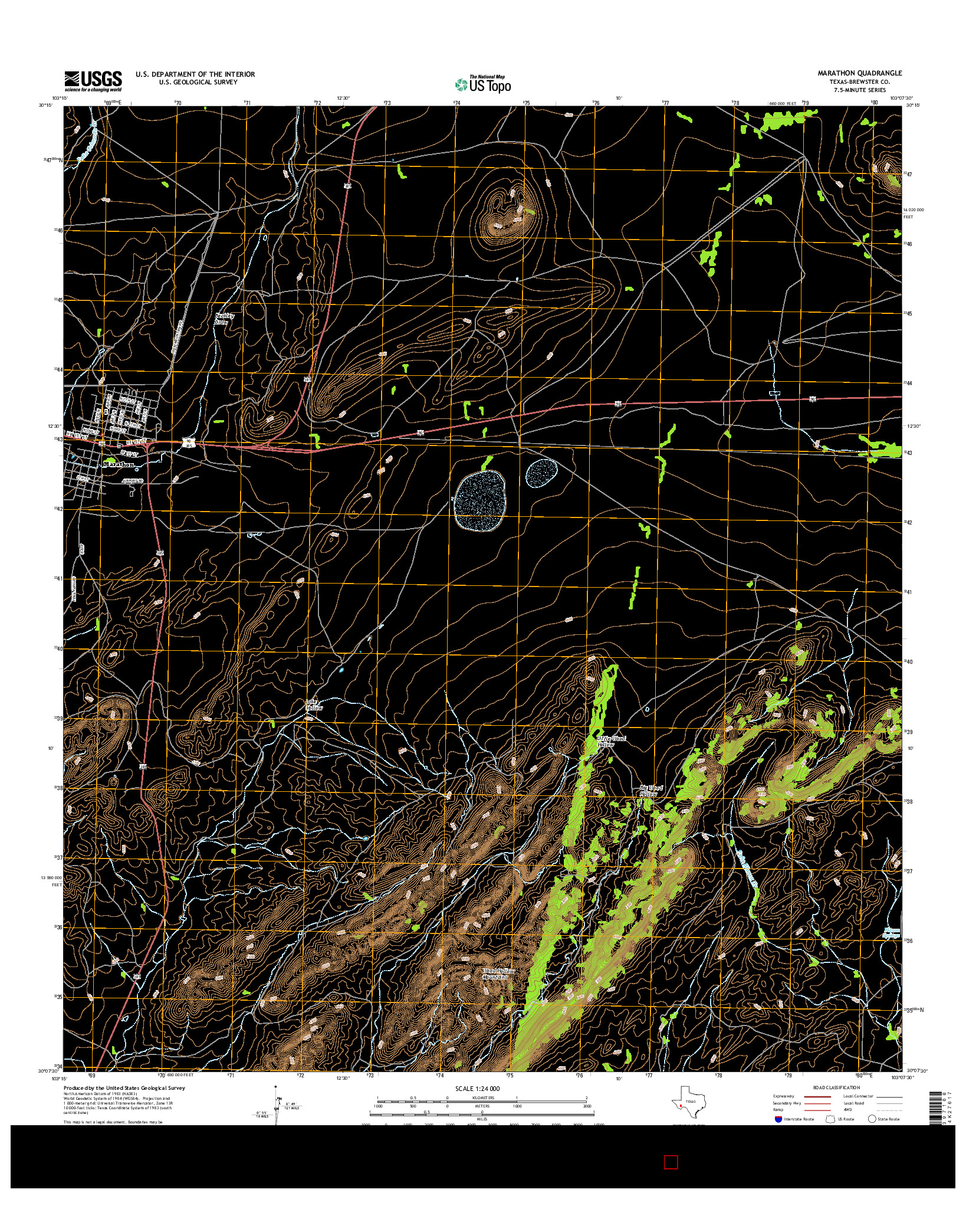 USGS US TOPO 7.5-MINUTE MAP FOR MARATHON, TX 2016