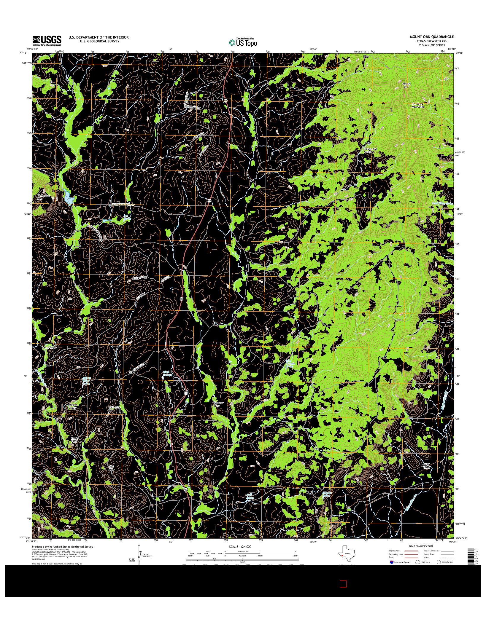 USGS US TOPO 7.5-MINUTE MAP FOR MOUNT ORD, TX 2016