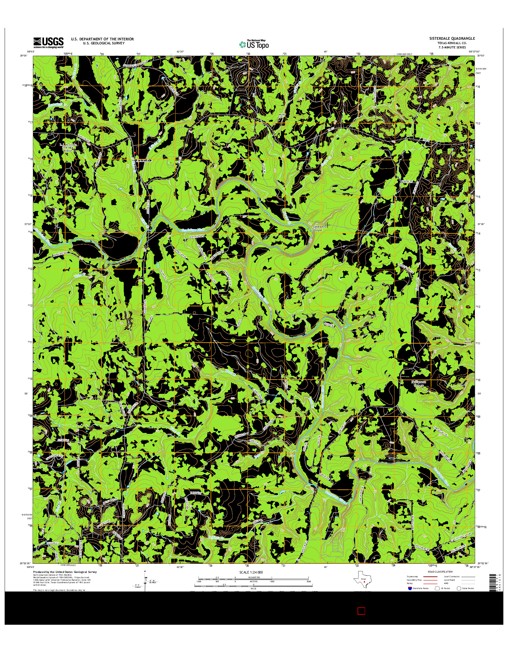 USGS US TOPO 7.5-MINUTE MAP FOR SISTERDALE, TX 2016