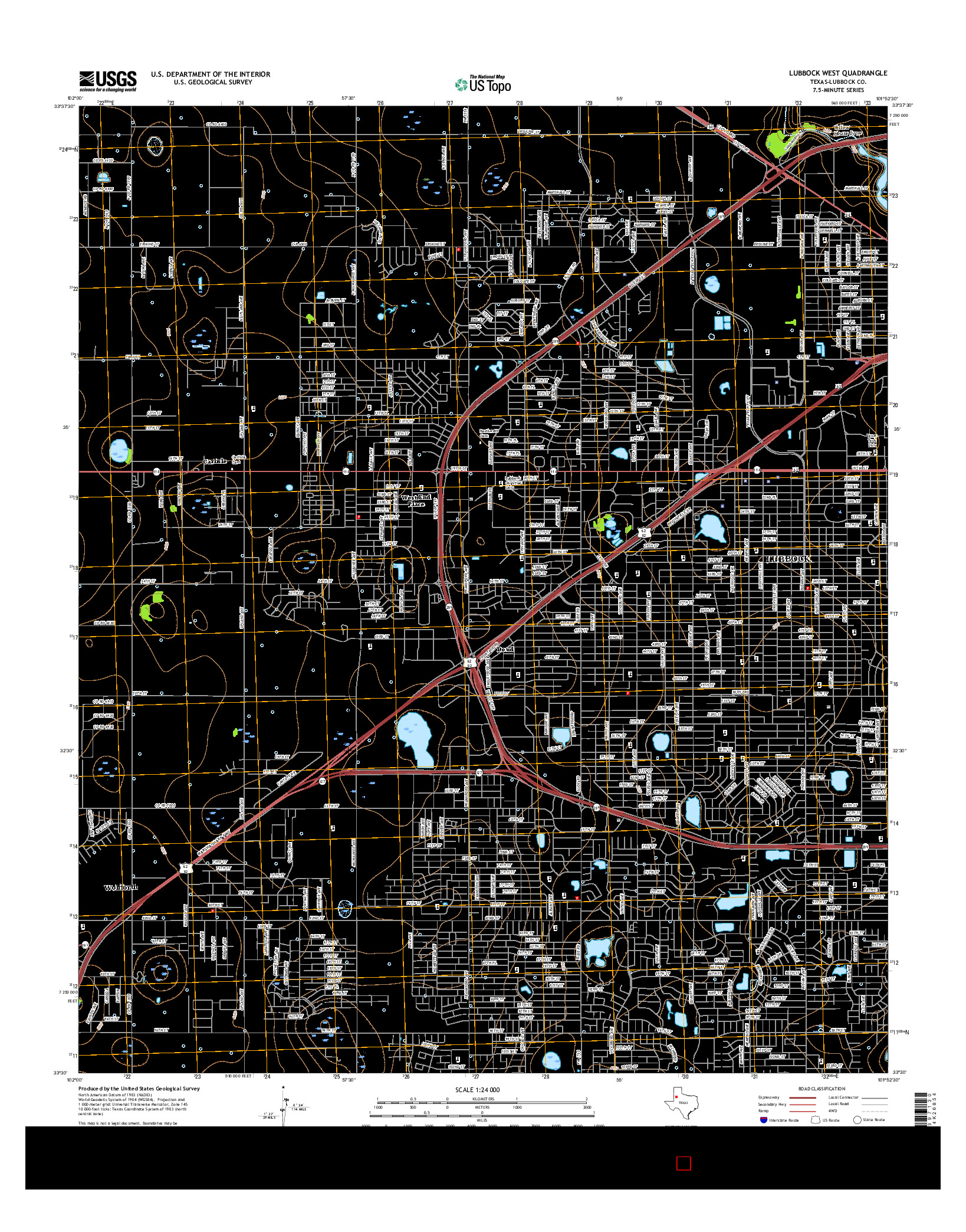 USGS US TOPO 7.5-MINUTE MAP FOR LUBBOCK WEST, TX 2016