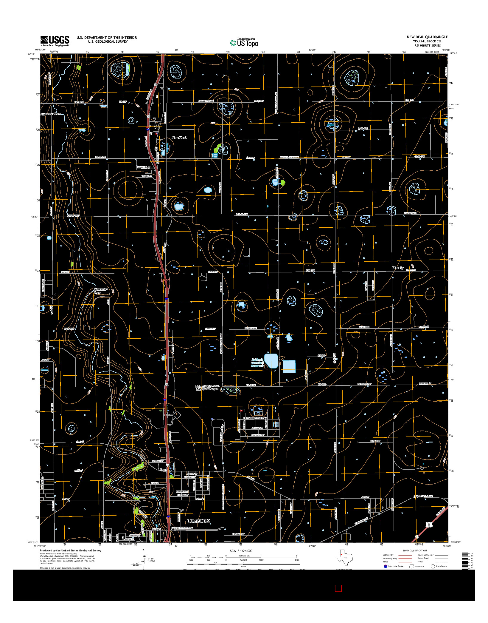 USGS US TOPO 7.5-MINUTE MAP FOR NEW DEAL, TX 2016