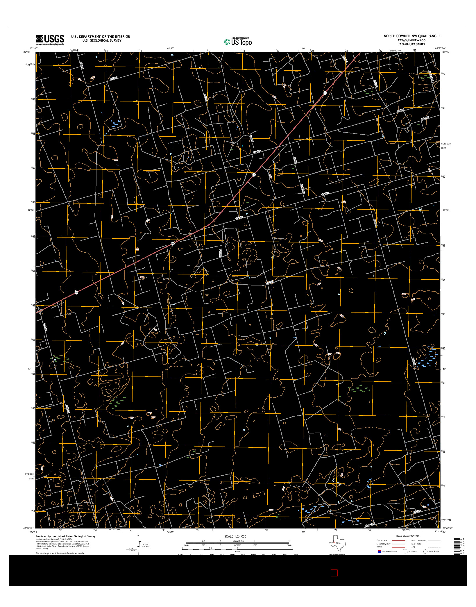 USGS US TOPO 7.5-MINUTE MAP FOR NORTH COWDEN NW, TX 2016