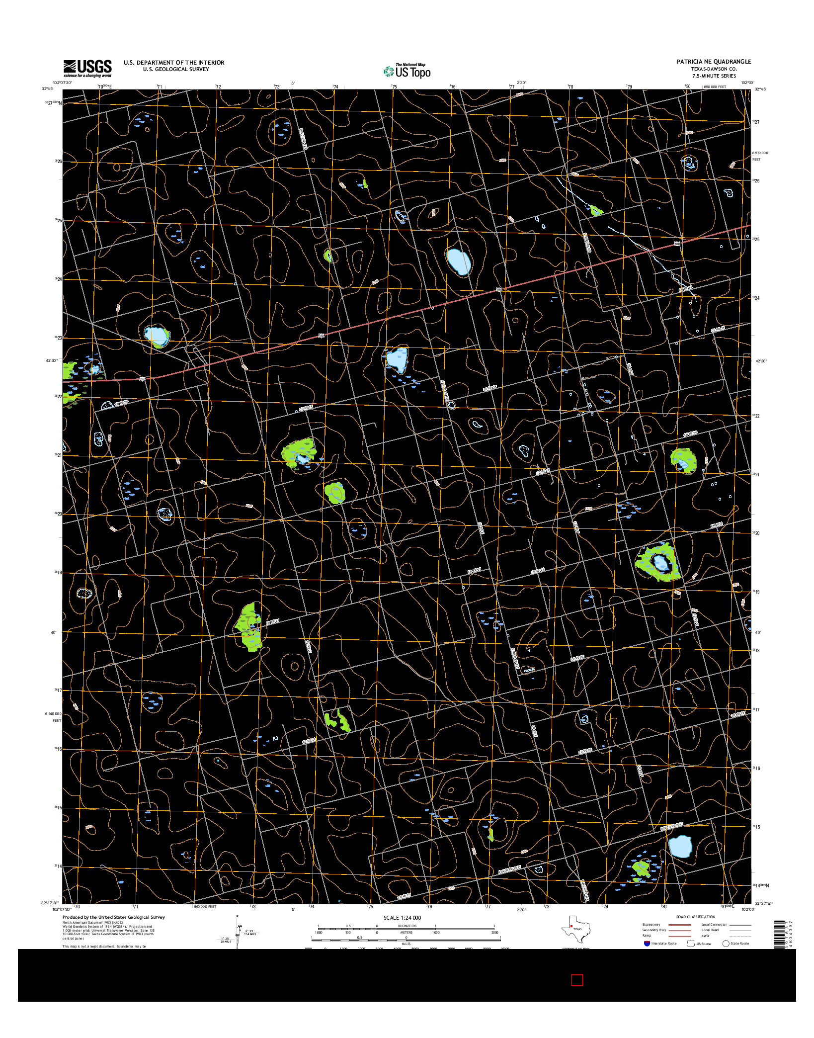 USGS US TOPO 7.5-MINUTE MAP FOR PATRICIA NE, TX 2016