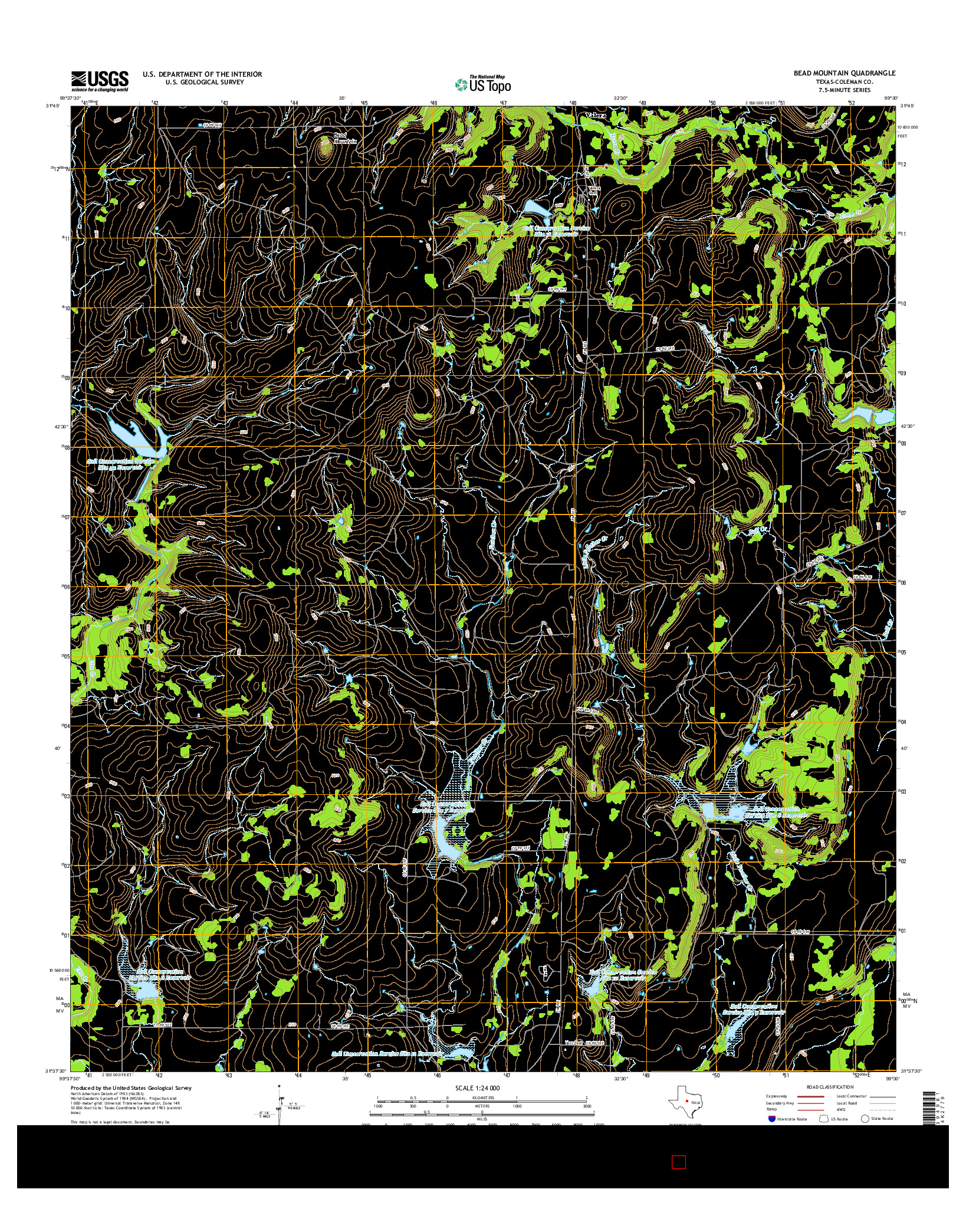 USGS US TOPO 7.5-MINUTE MAP FOR BEAD MOUNTAIN, TX 2016