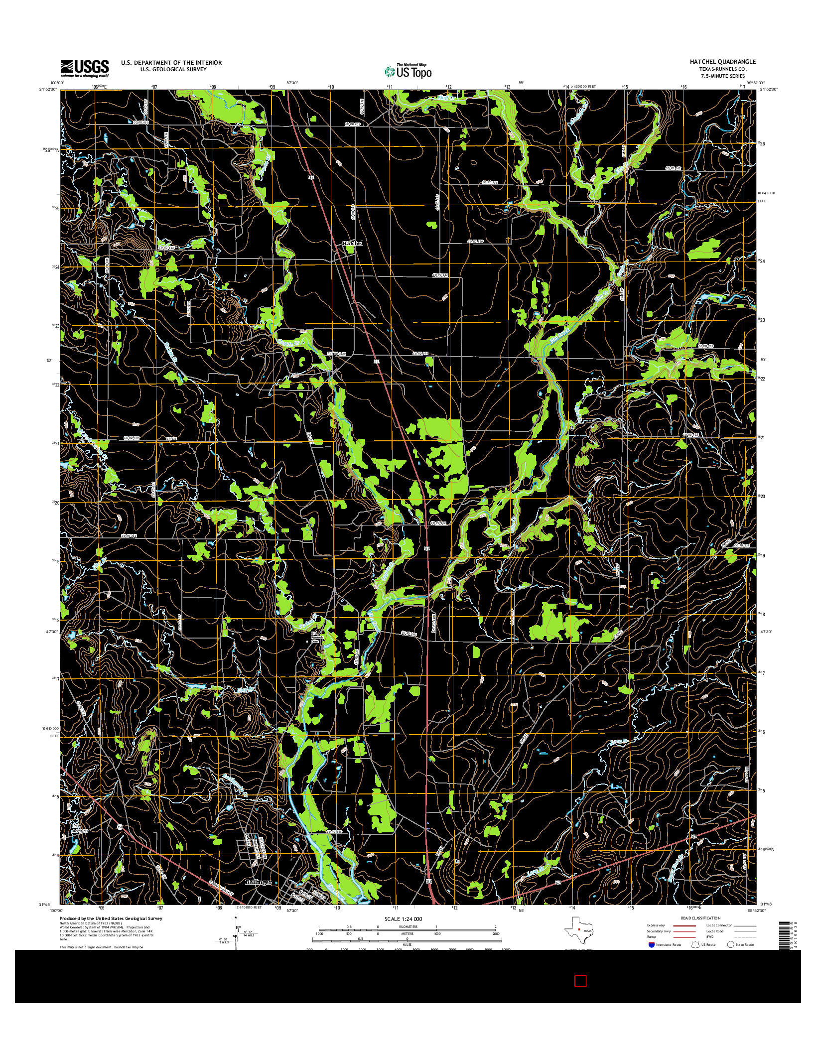 USGS US TOPO 7.5-MINUTE MAP FOR HATCHEL, TX 2016