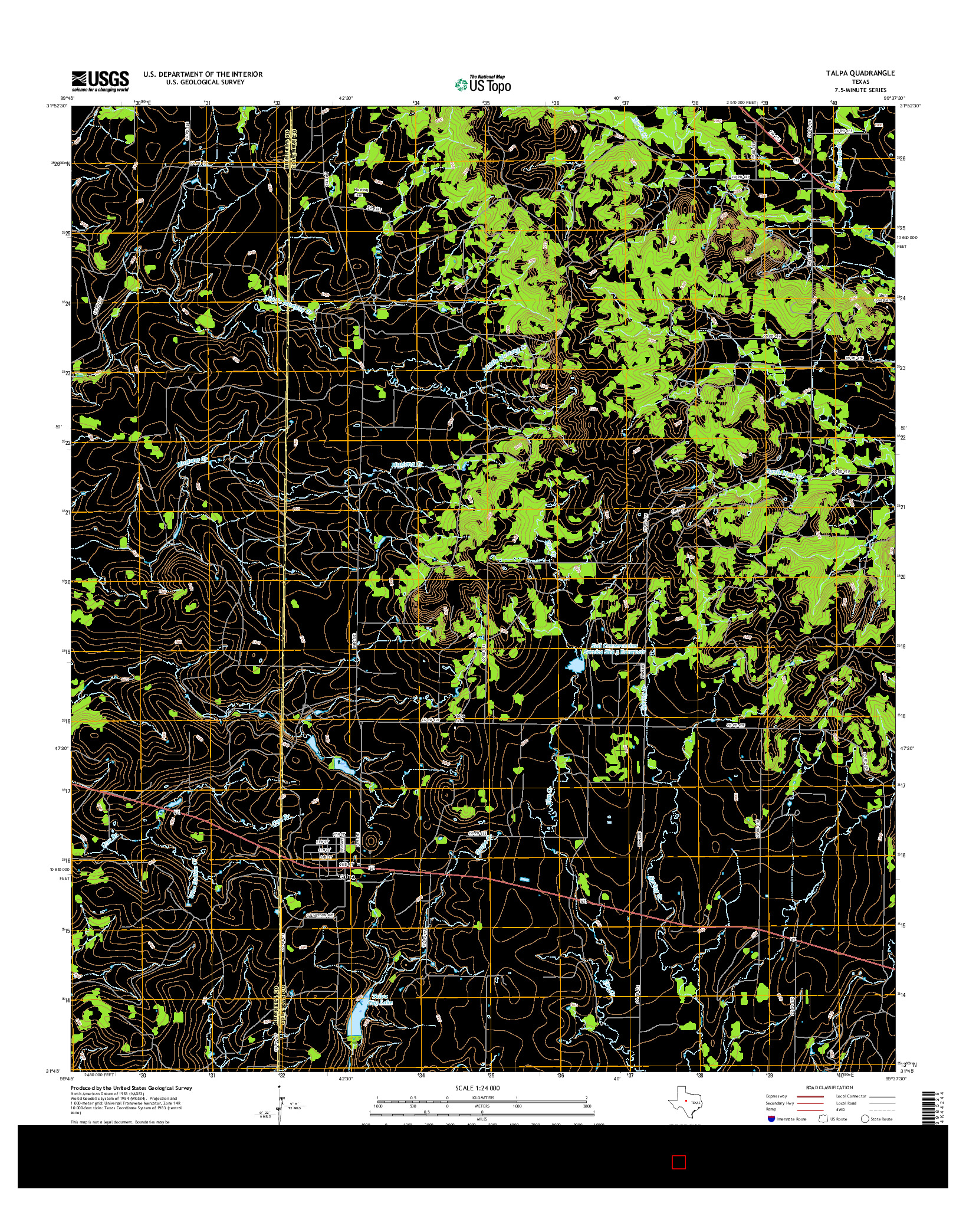 USGS US TOPO 7.5-MINUTE MAP FOR TALPA, TX 2016