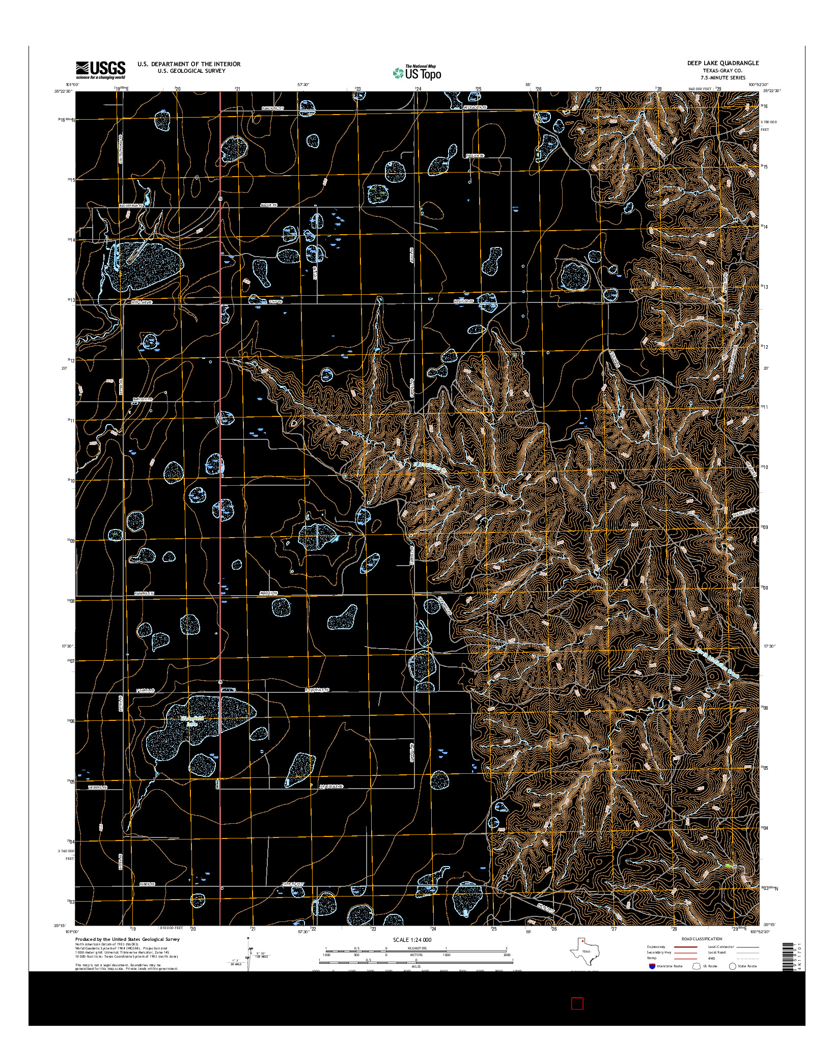 USGS US TOPO 7.5-MINUTE MAP FOR DEEP LAKE, TX 2016